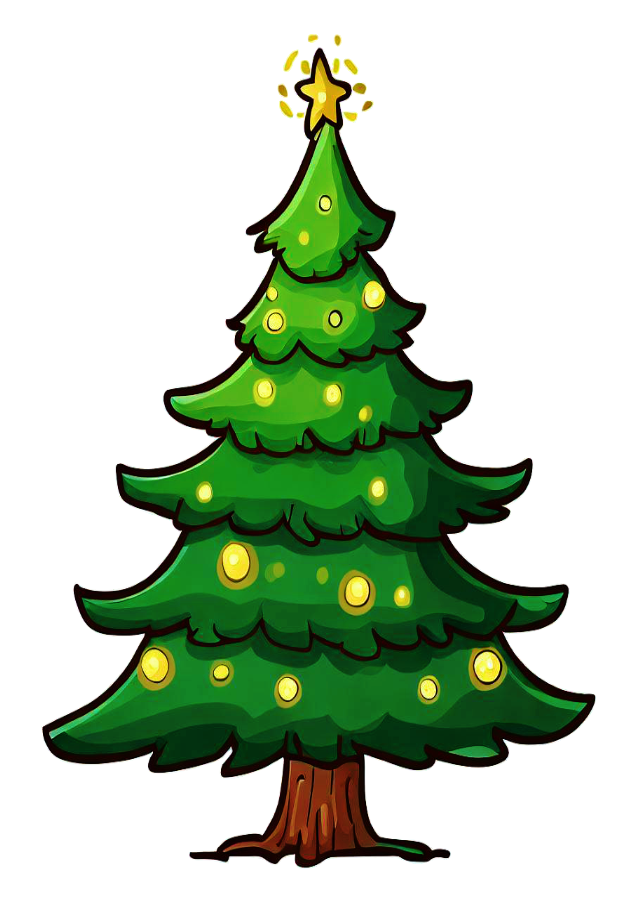 Árvore de natal desenho simples decoração natalina pack de imagens fundo  transparente png