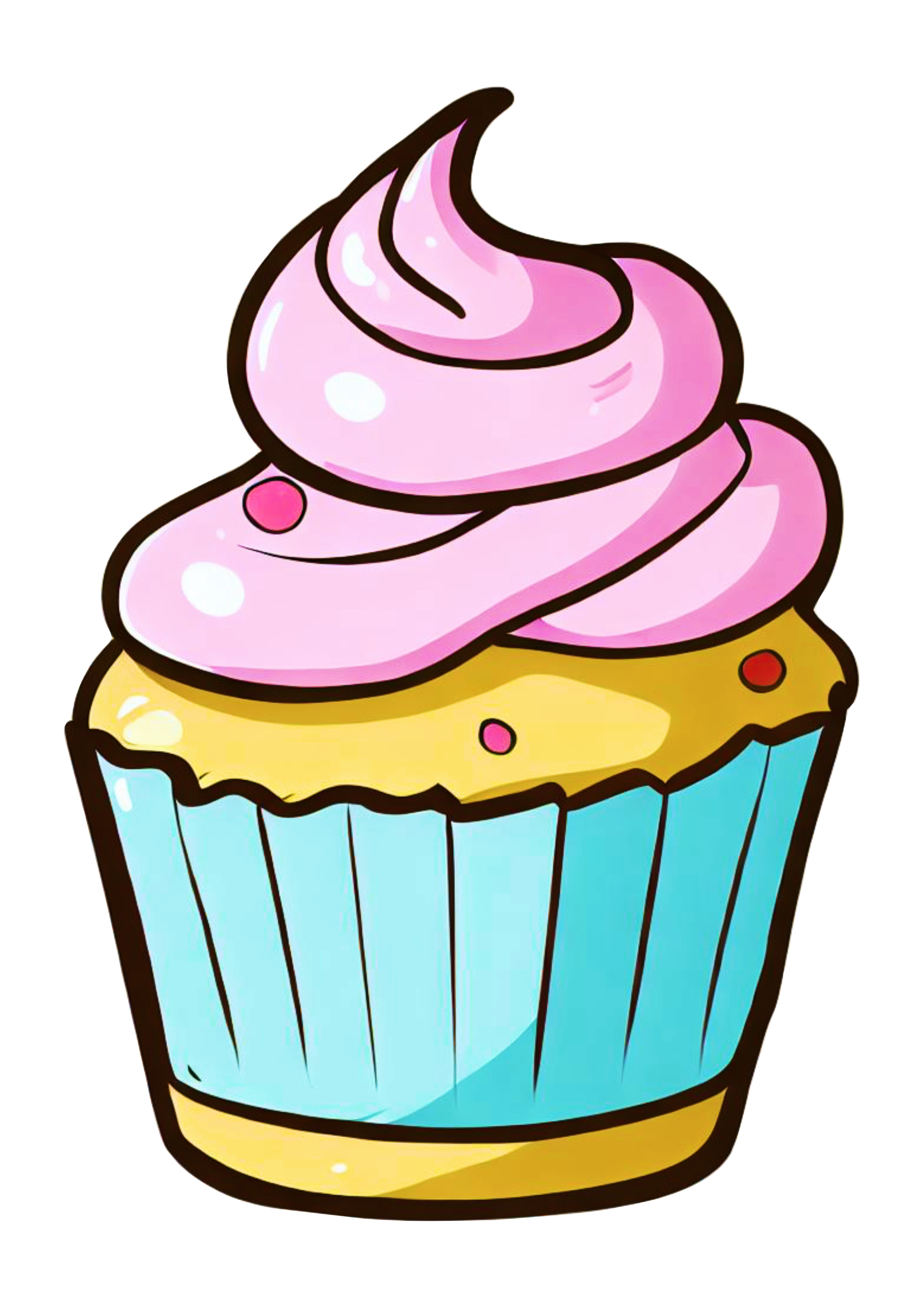Bolinho cupcake rosa imagem sem fundo desenho simples docinho gostoso cartoon ilustração png