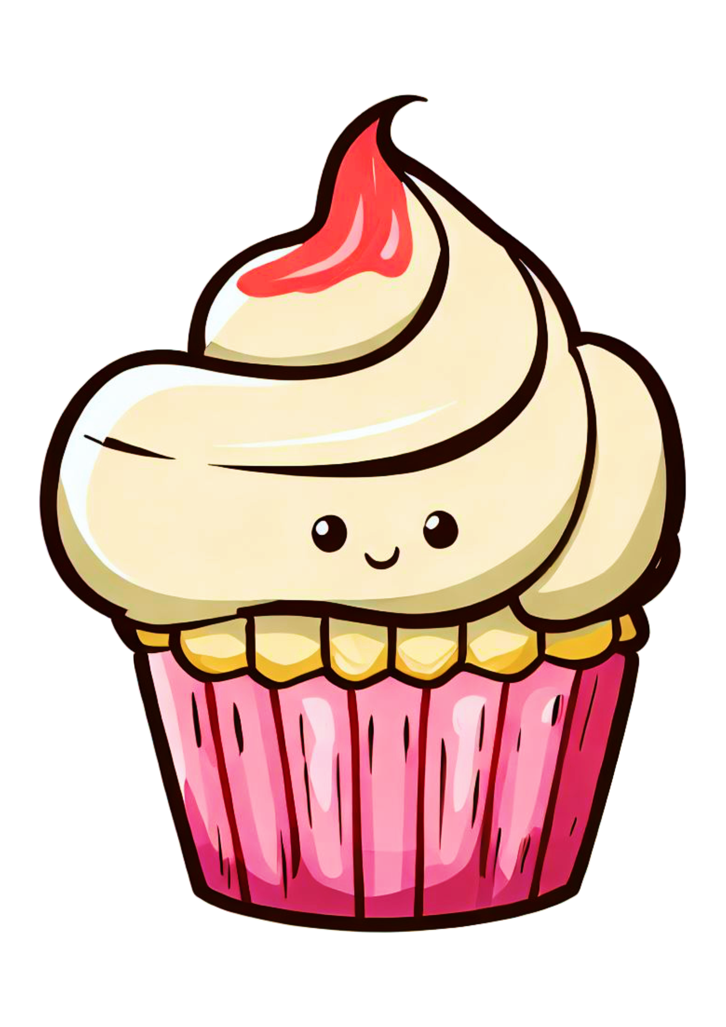 Desenho colorido bolinho de festa free design cupcake png