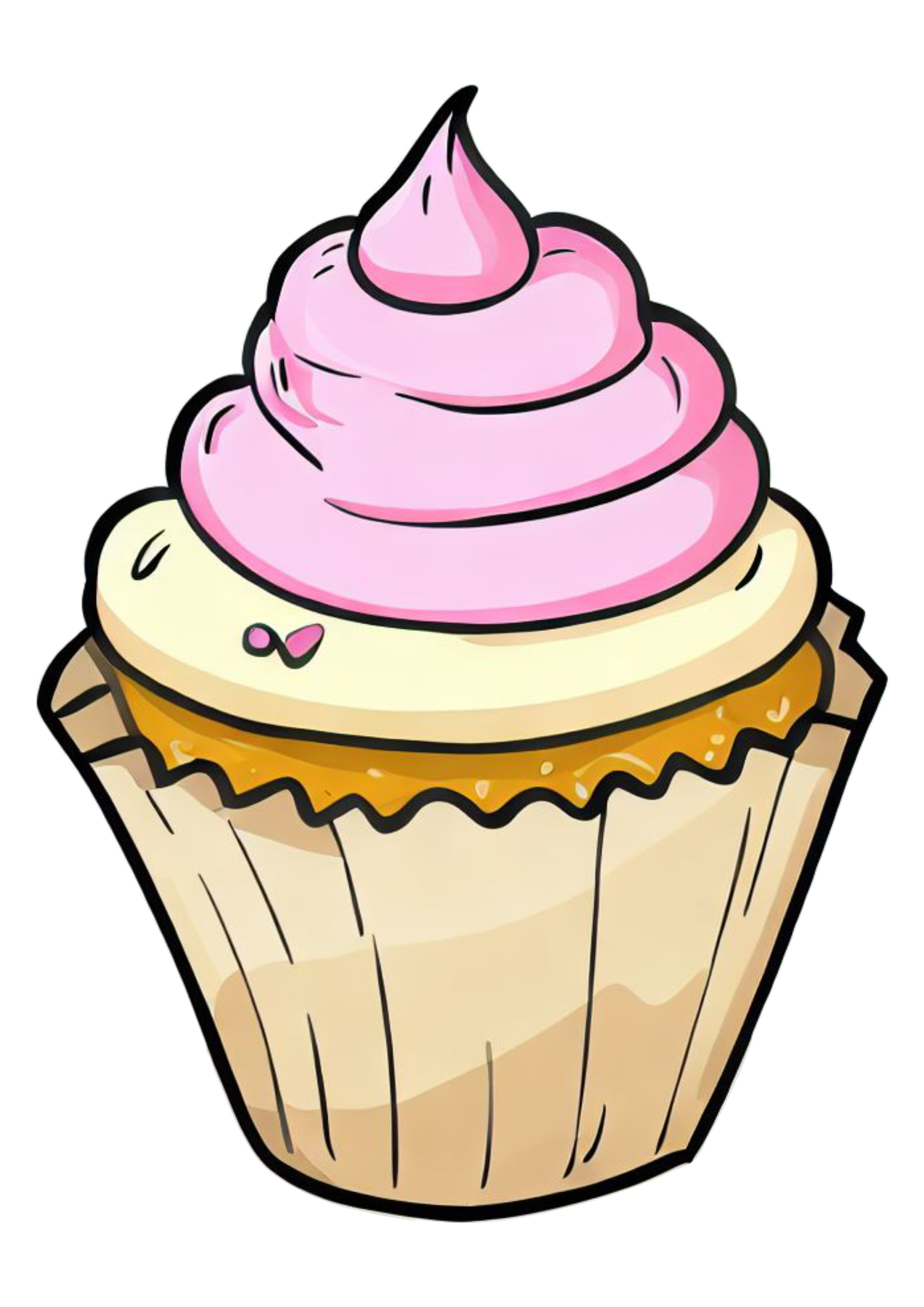 Desenho colorido bolinho de festa free design cupcake ilustração confeitaria png