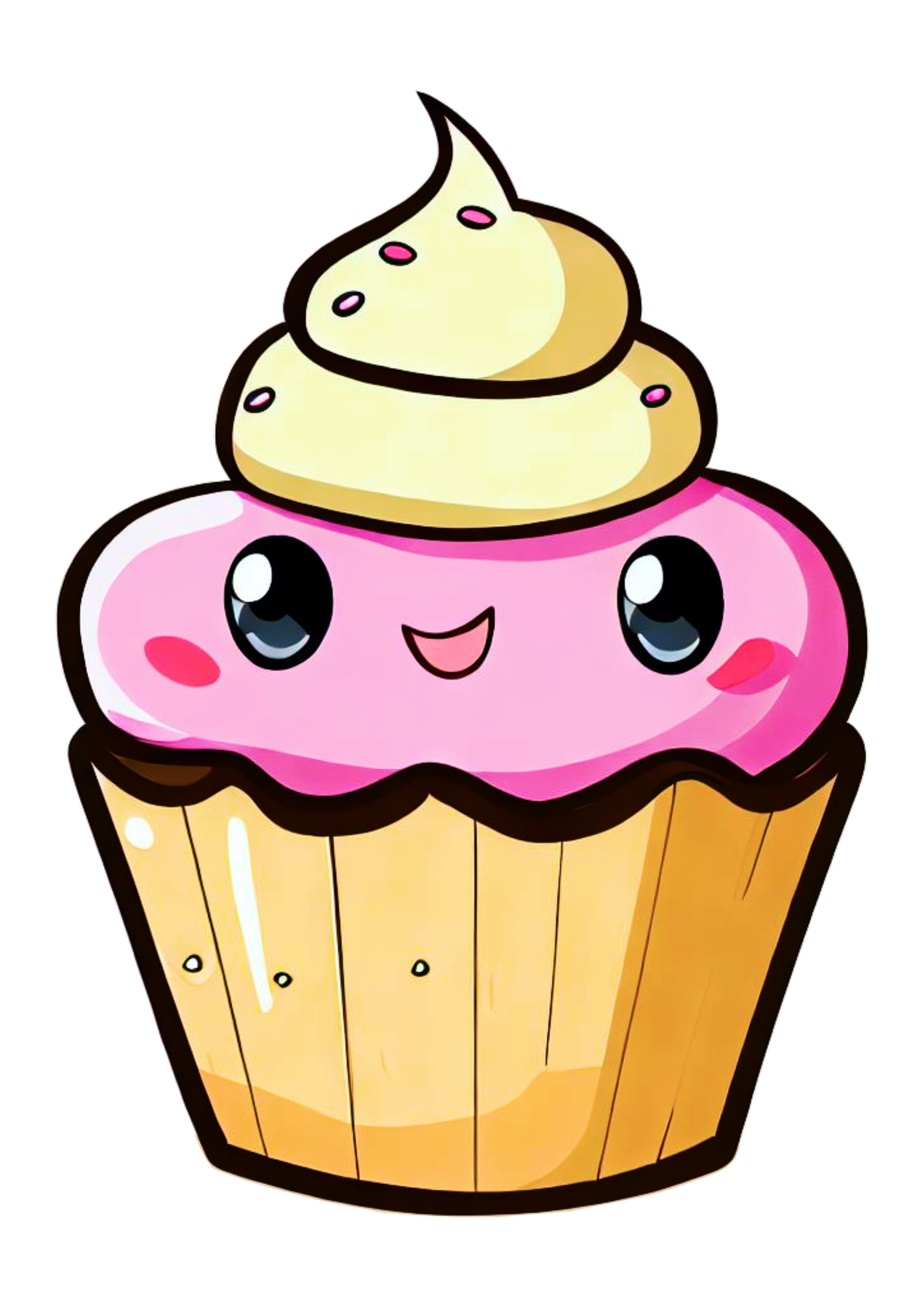 Bolinho cupcake colorido imagem sem fundo desenho simples docinho gostoso cartoon png