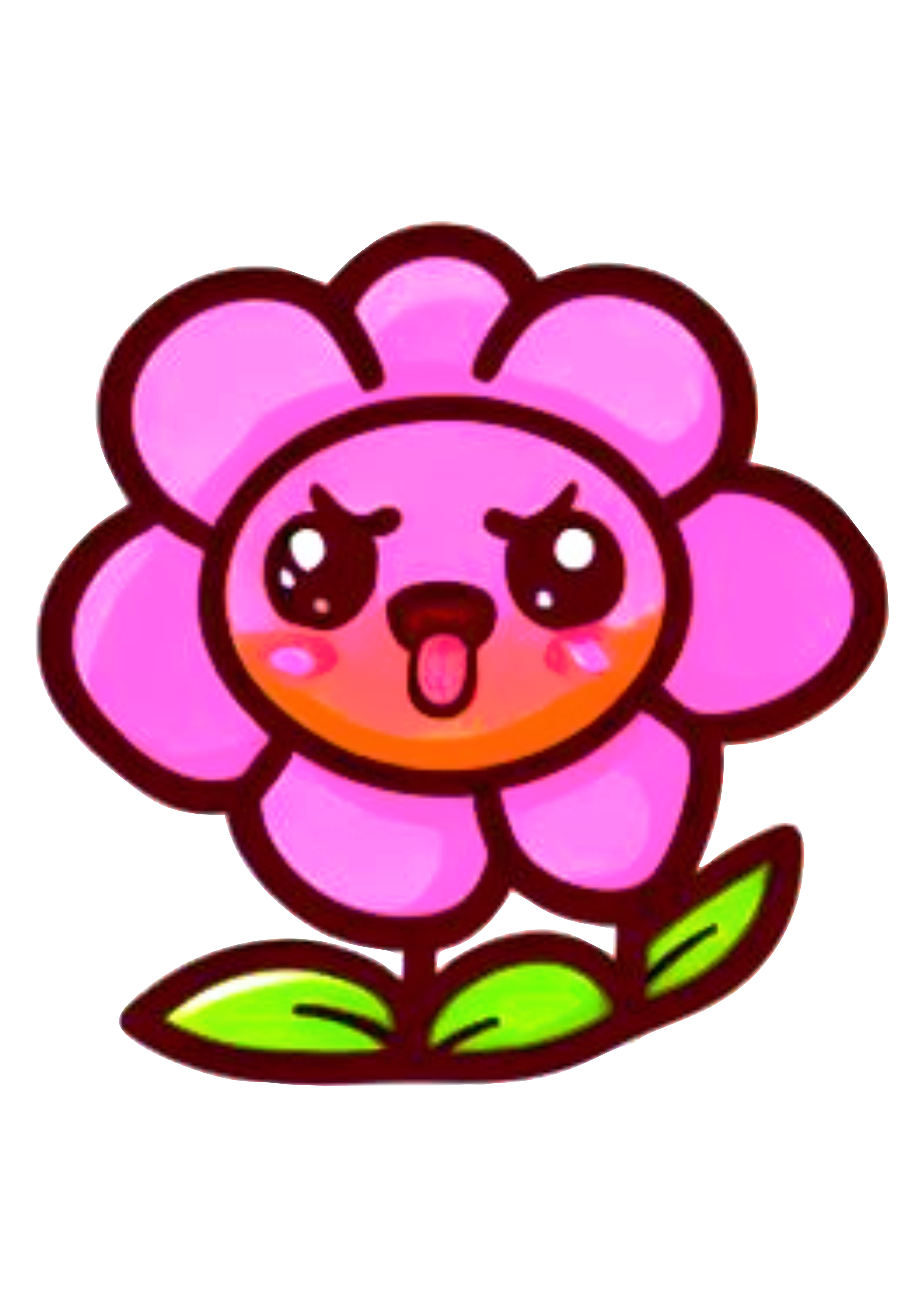 Emoji florzinha rosa desenho simples ilustração design grátis pack de imagens design jardim encantado png
