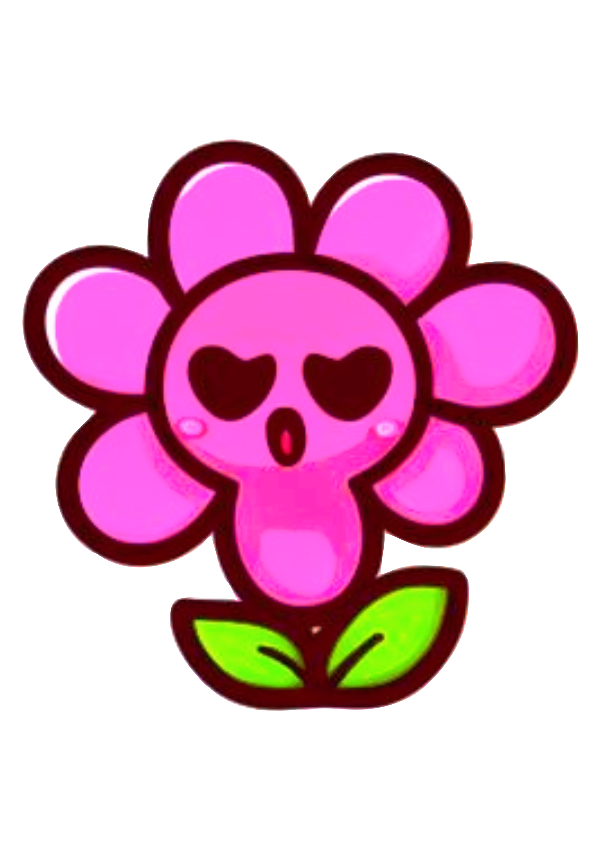 Emoji florzinha rosa assustada desenho simples jardim encantado png