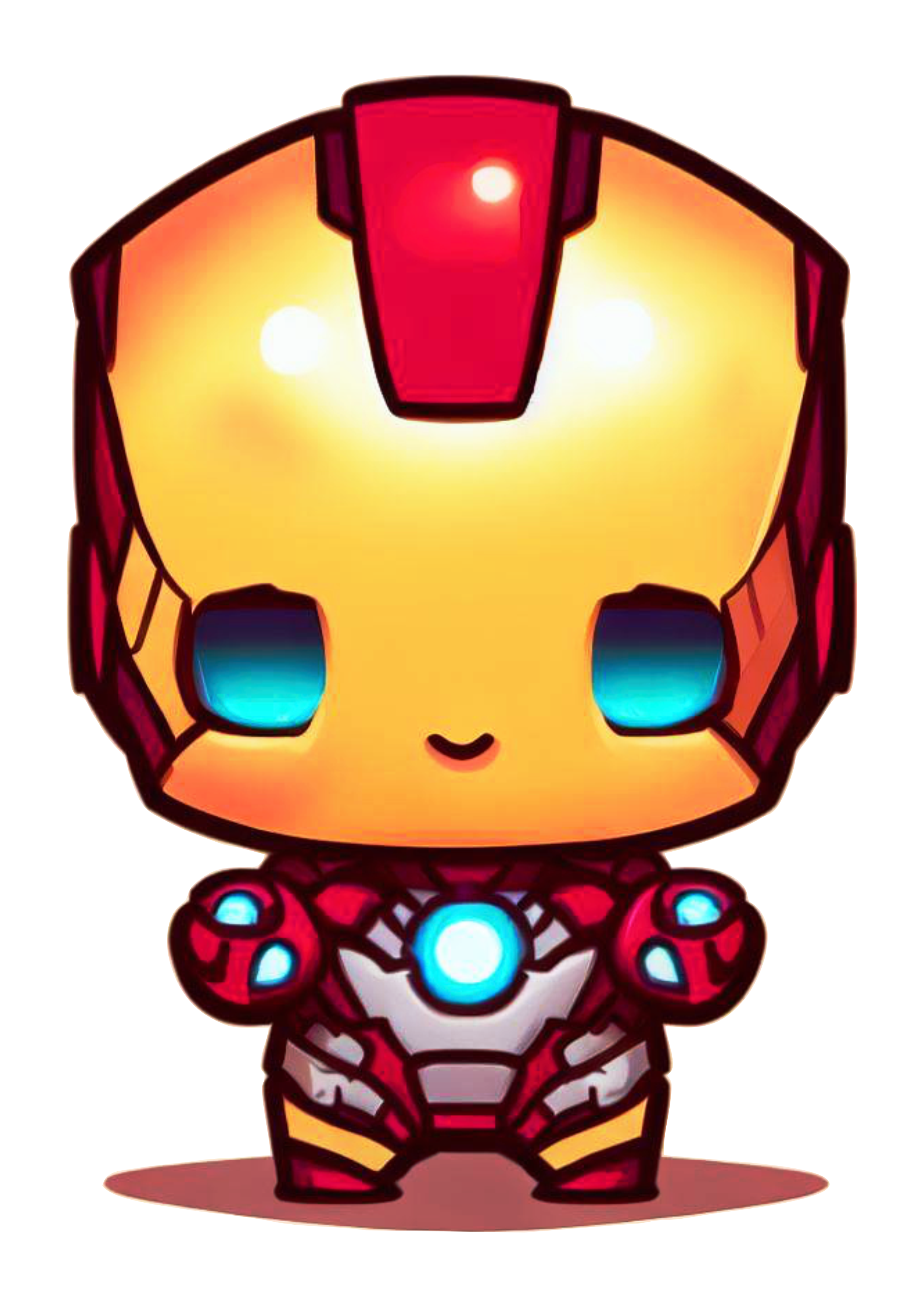 Homem de ferro bonequinho fofinho cute chibi marvel comics HQ de super herói fundo transparente png