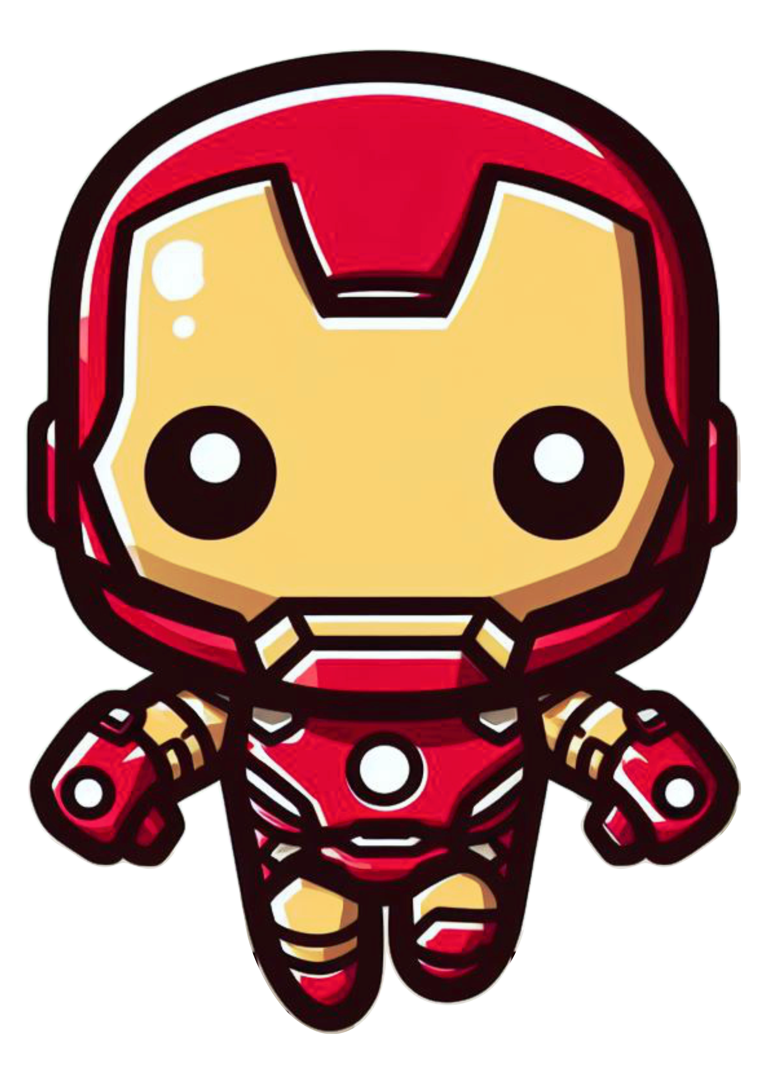 Homem de ferro bonequinho fofinho cute chibi marvel comics HQ de super herói fundo transparente Iron Man design png