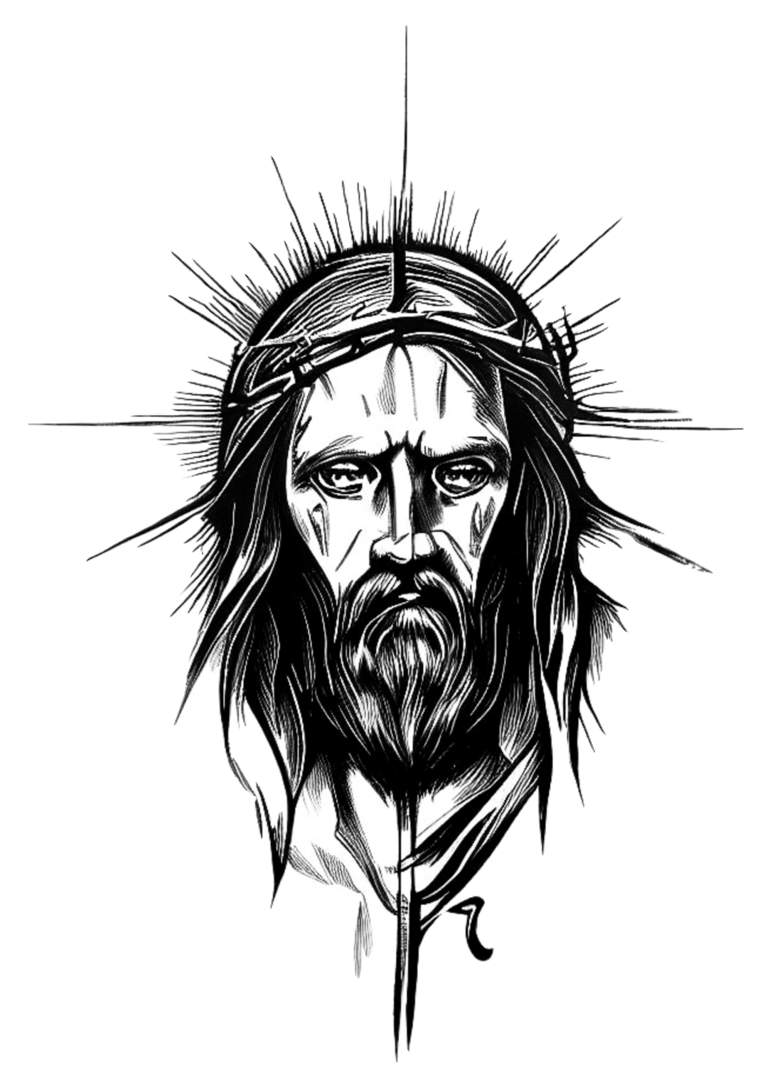 Jesus cristo desenho para tatuagem religiosa png