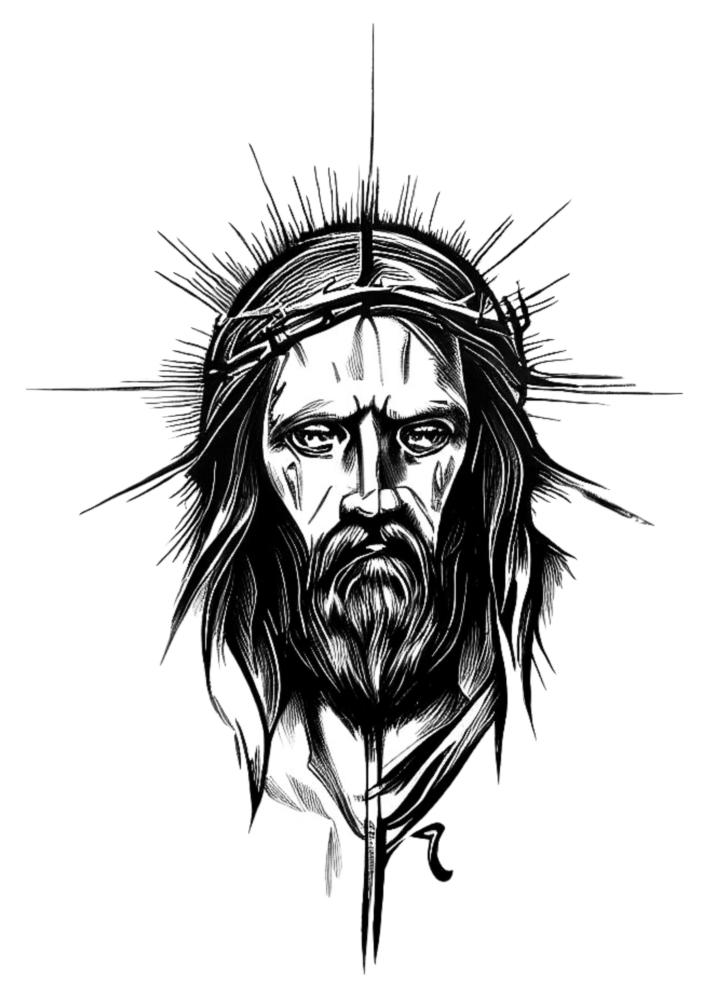 Jesus Cristo desenho para tatuagem religiosa png