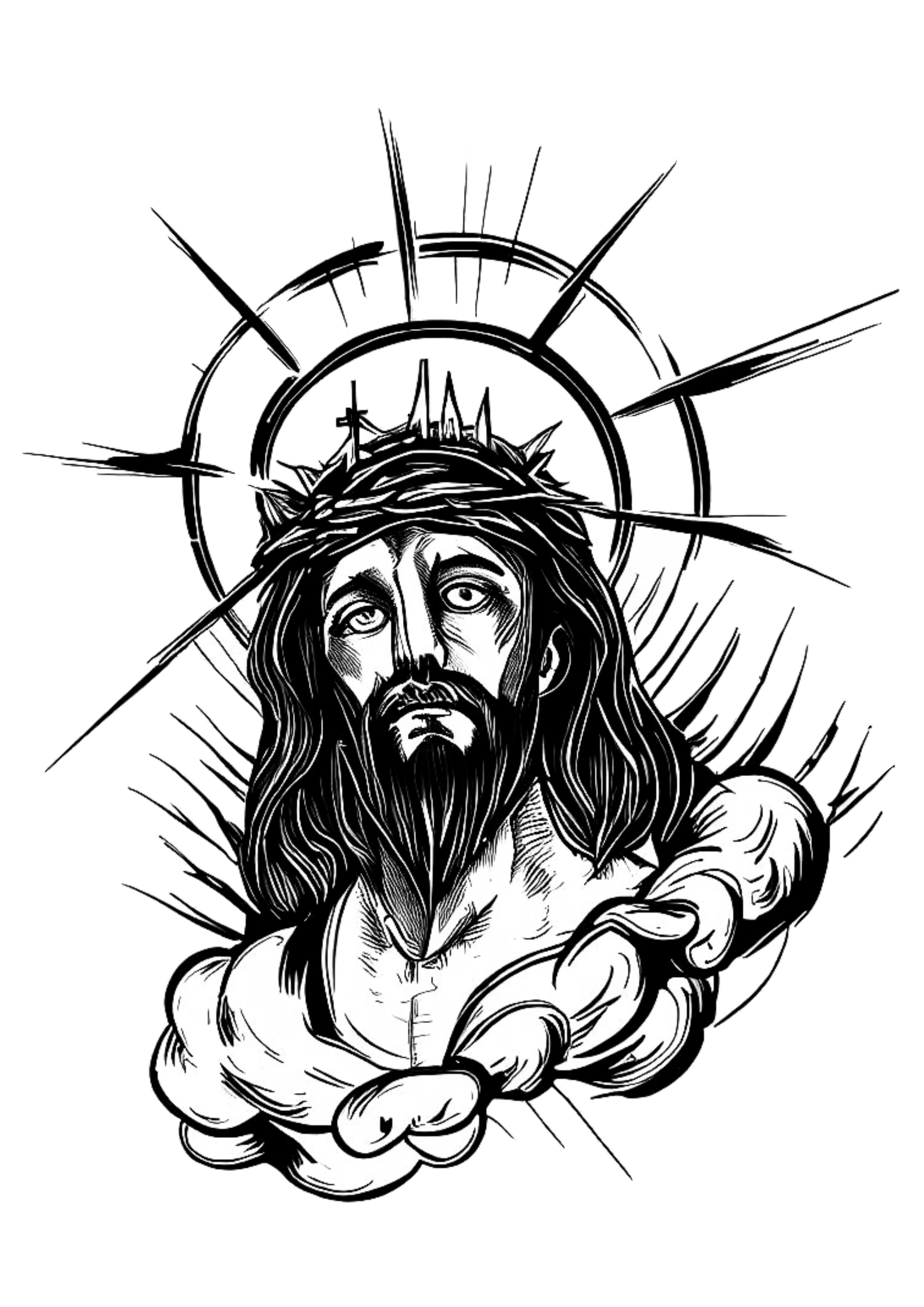 Jesus Cristo desenho para tatuagem religiosa rabisco tatoo png