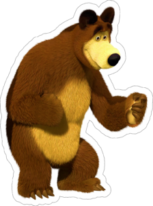 Masha e o urso bear youtube animação para crianças fundo transparente com contorno png