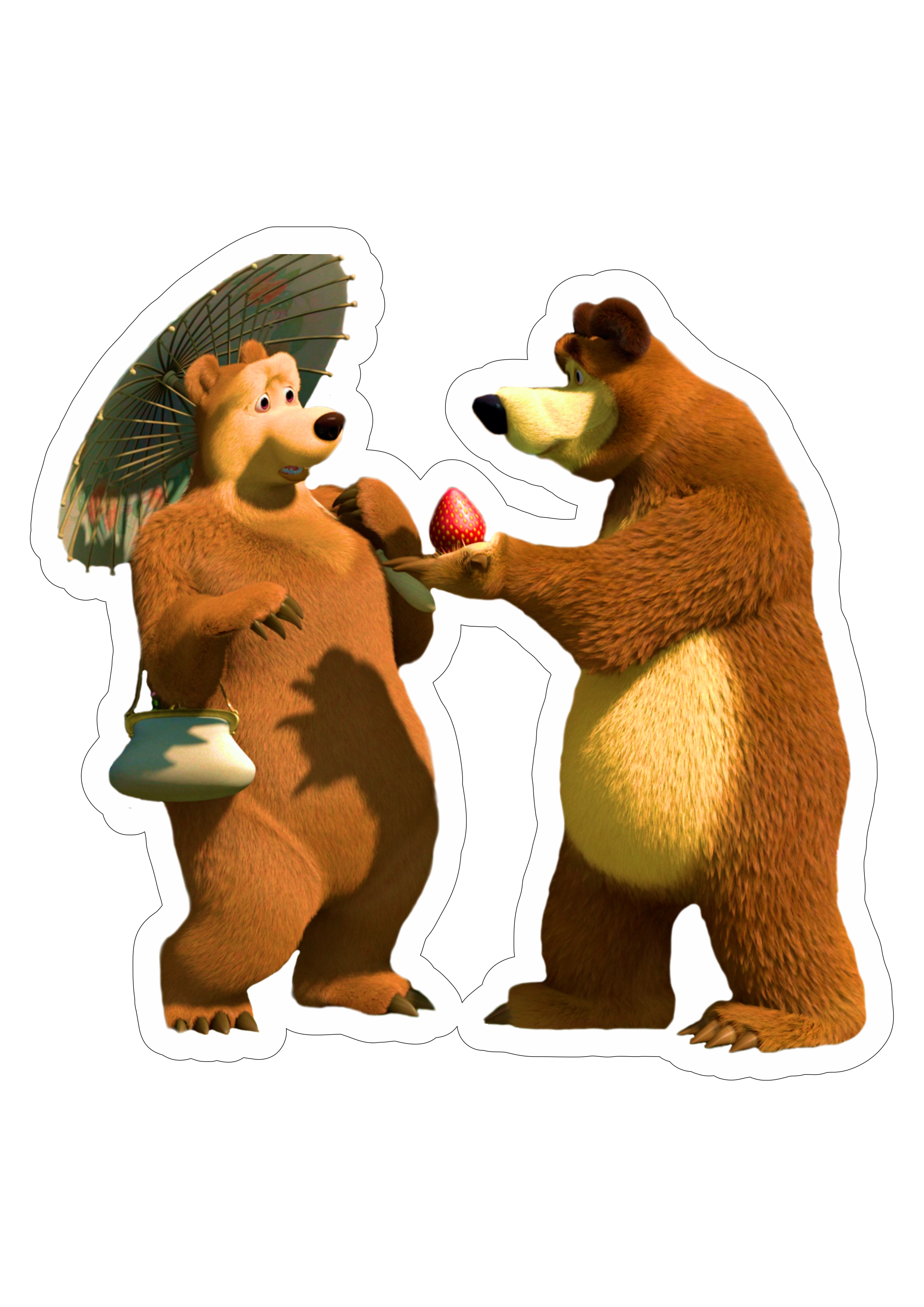 Masha e o urso bear casal youtube animação para crianças fundo transparente com contorno design png
