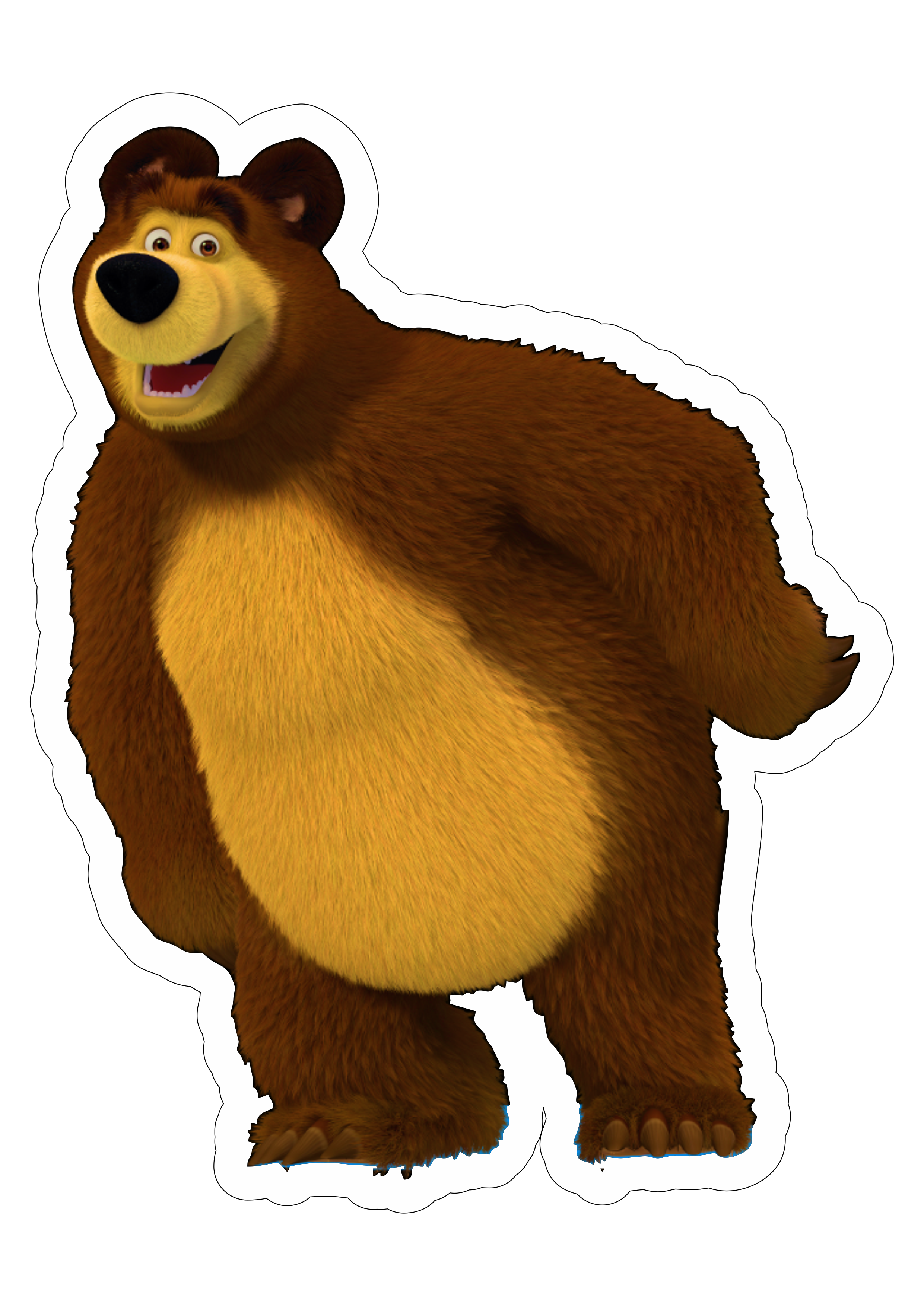 Masha e o urso bear youtube animação para crianças fundo transparente com contorno design free image png