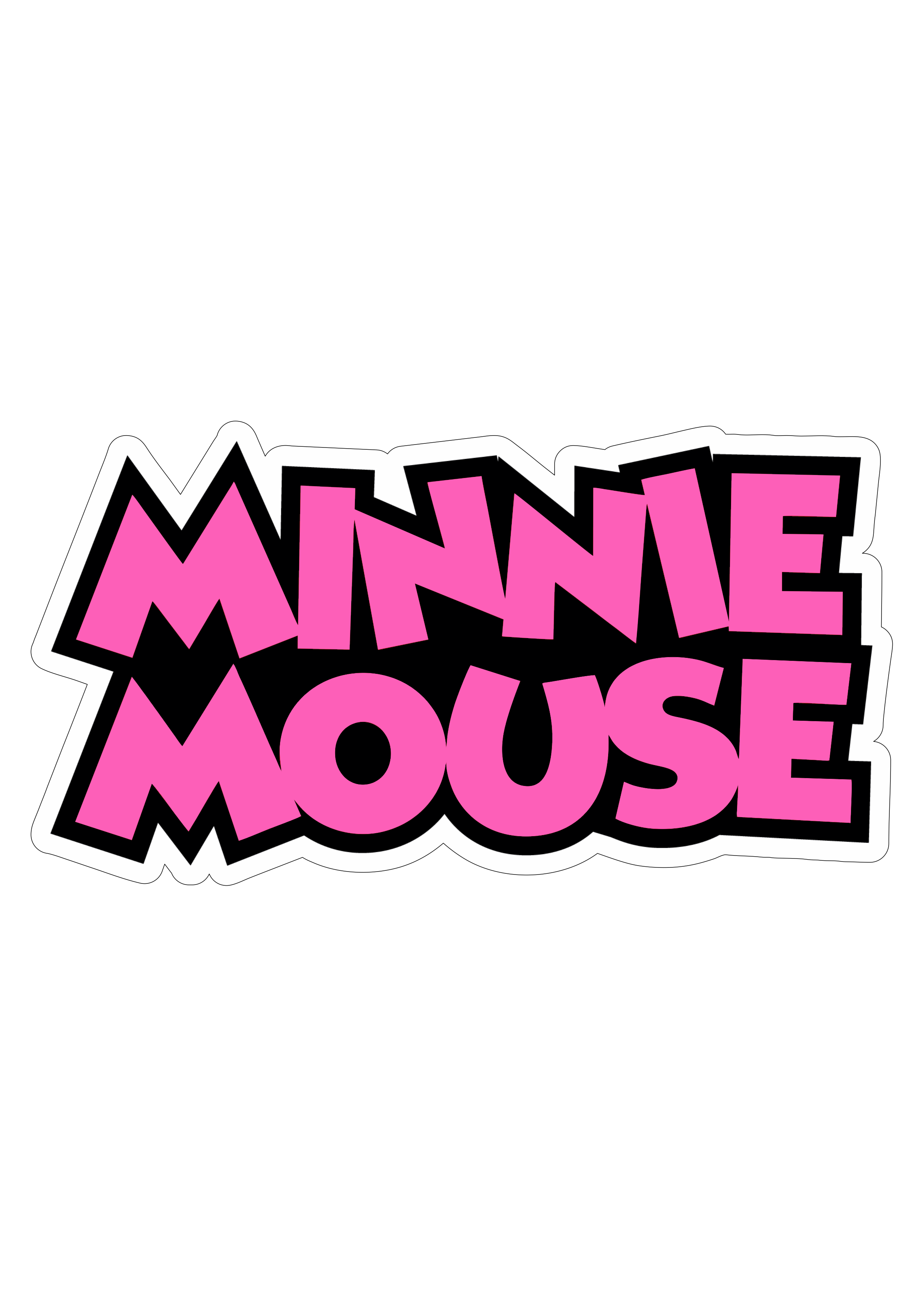 Disney Plus Minnie Mouse letreiro rosa personagem fictício desenho animado infantil mimos de papelaria png