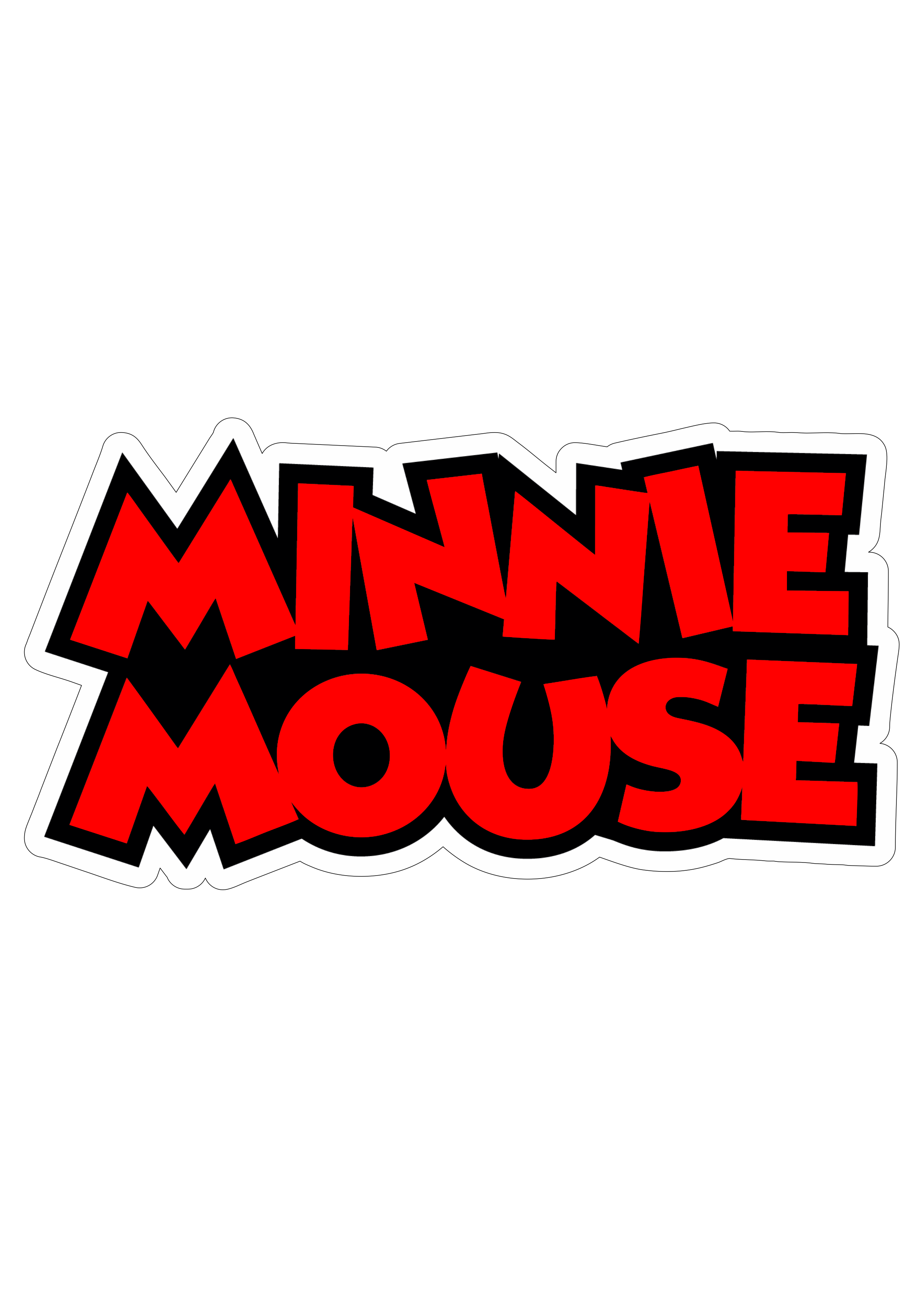 Disney Plus Minnie Mouse letreiro vermelho personagem fictício desenho animado infantil mimos de papelaria png
