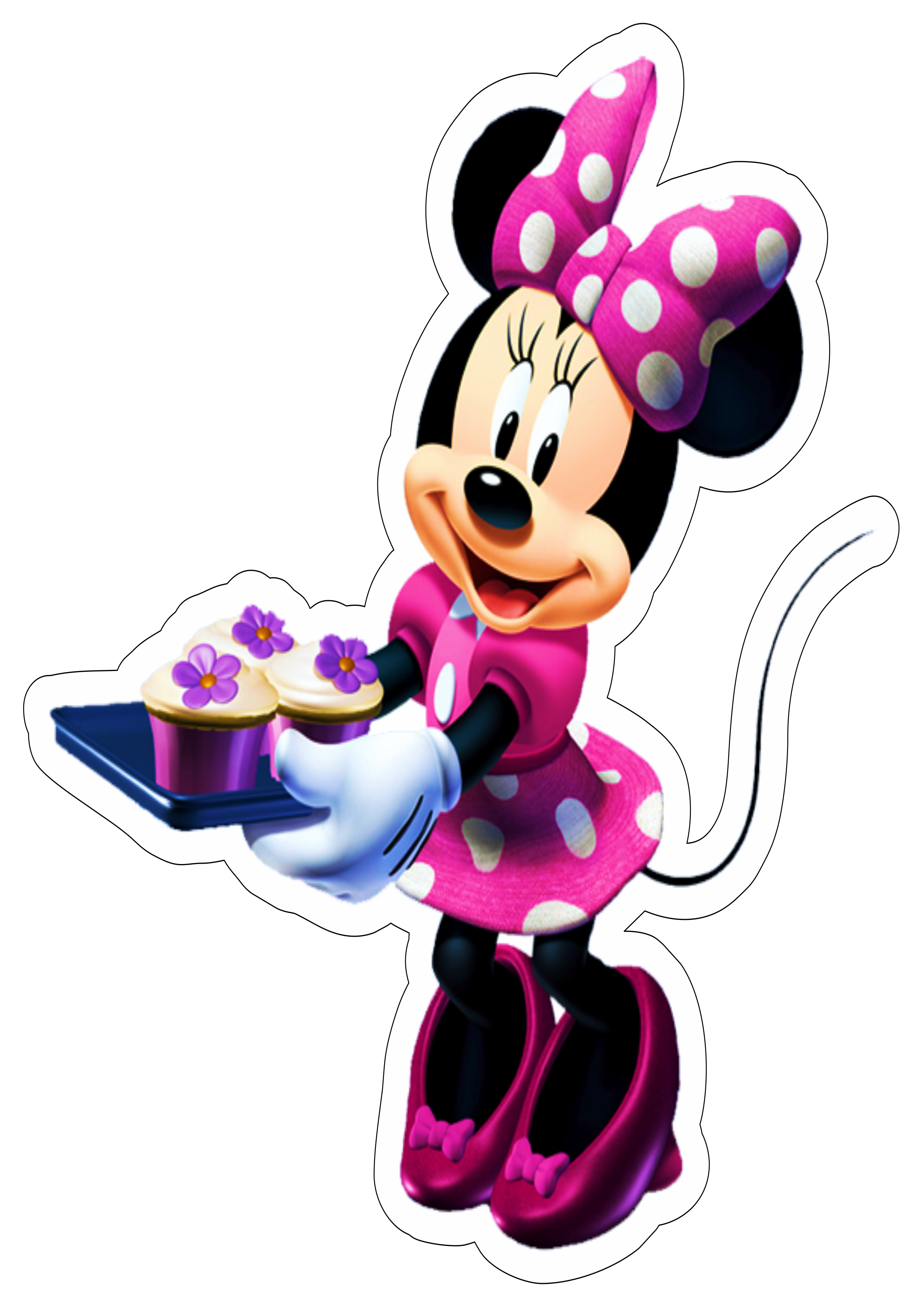 Minnie mouse rosa bolinhos disney world desenho animação infantil png