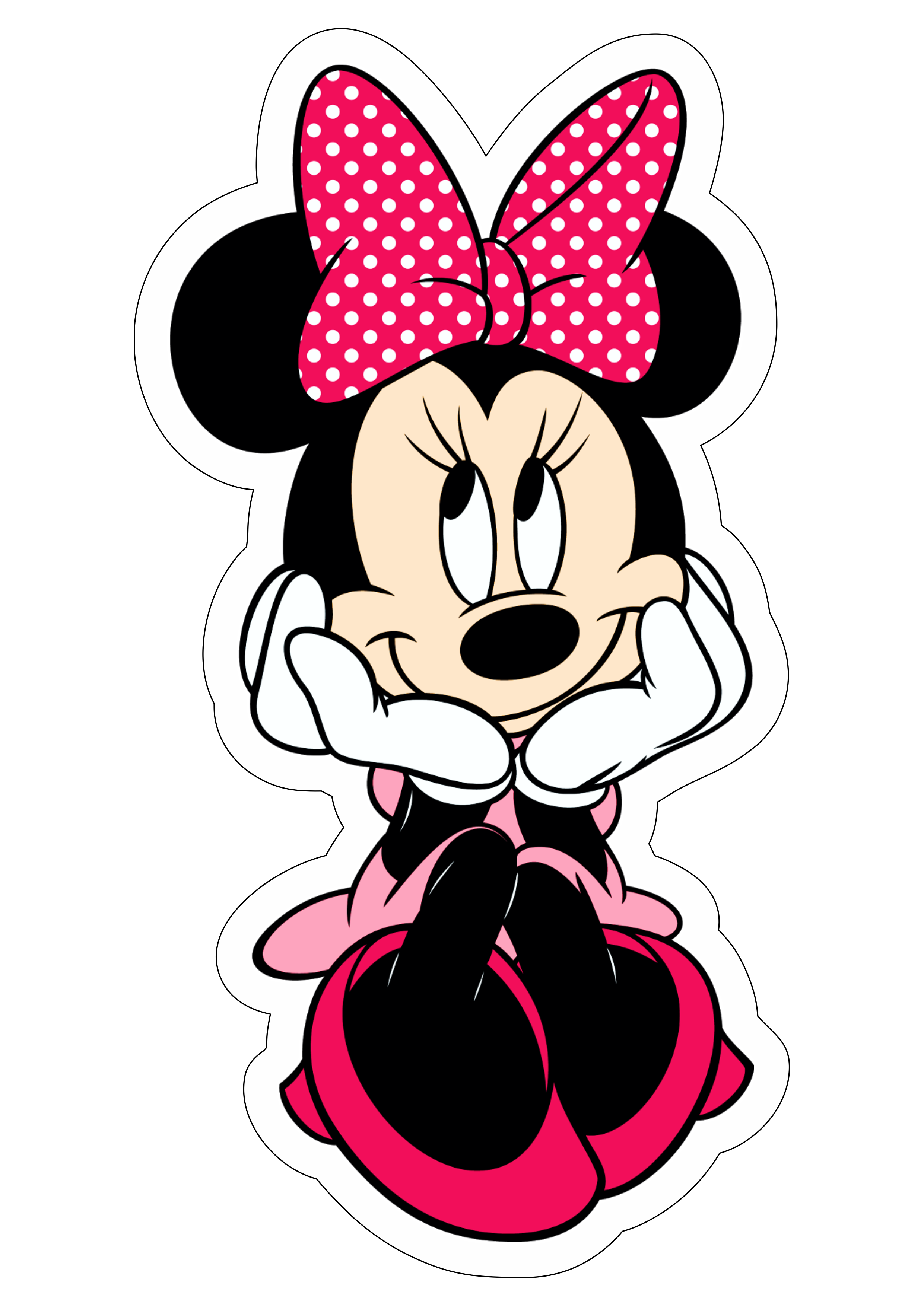 Disney Plus Minnie Mouse rosa personagem fictício desenho animado infantil artigos de papelaria lacinho fundo transparente png