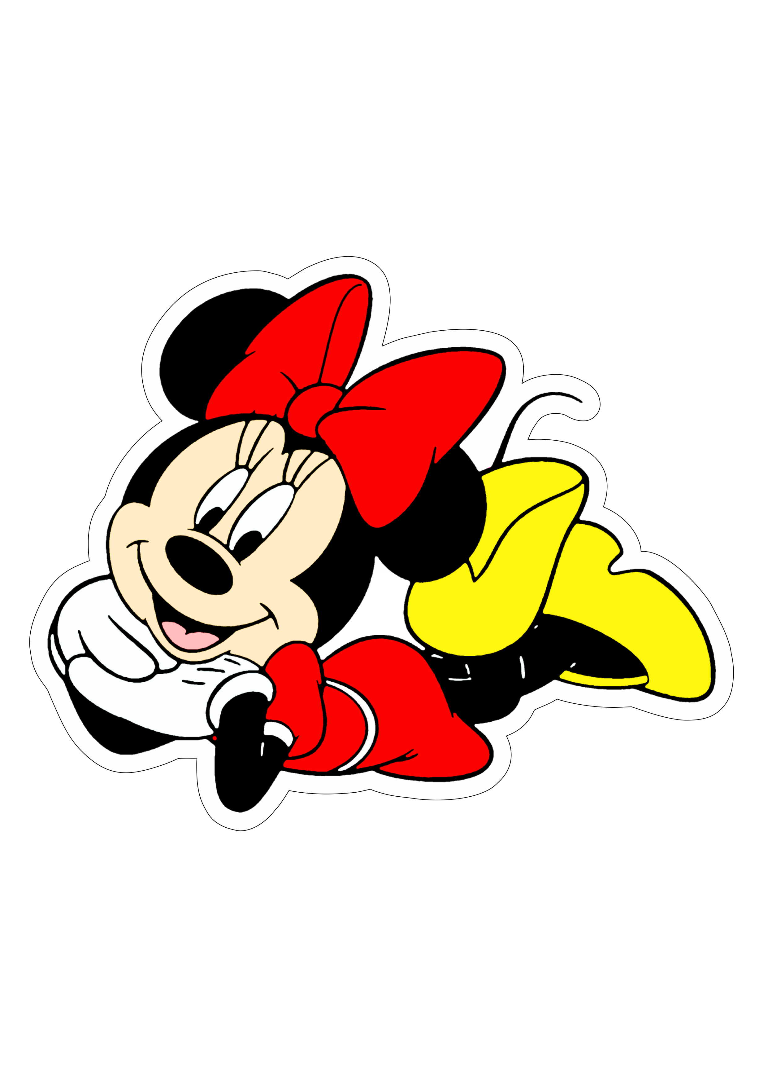 Minnie Mouse vermelha deitada menina personagem fictício desenho animado infantil artigos de papelaria centro de mesa png