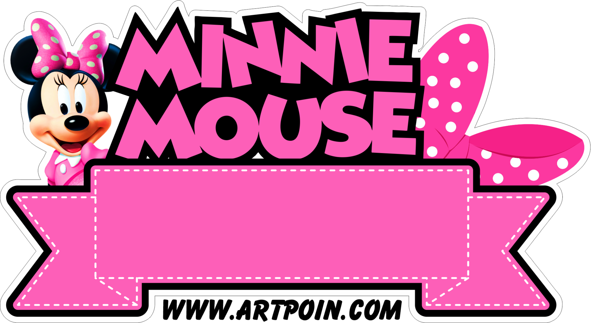 Minnie Mouse rosa topo de bolo para imprimir decoração de festa de ...