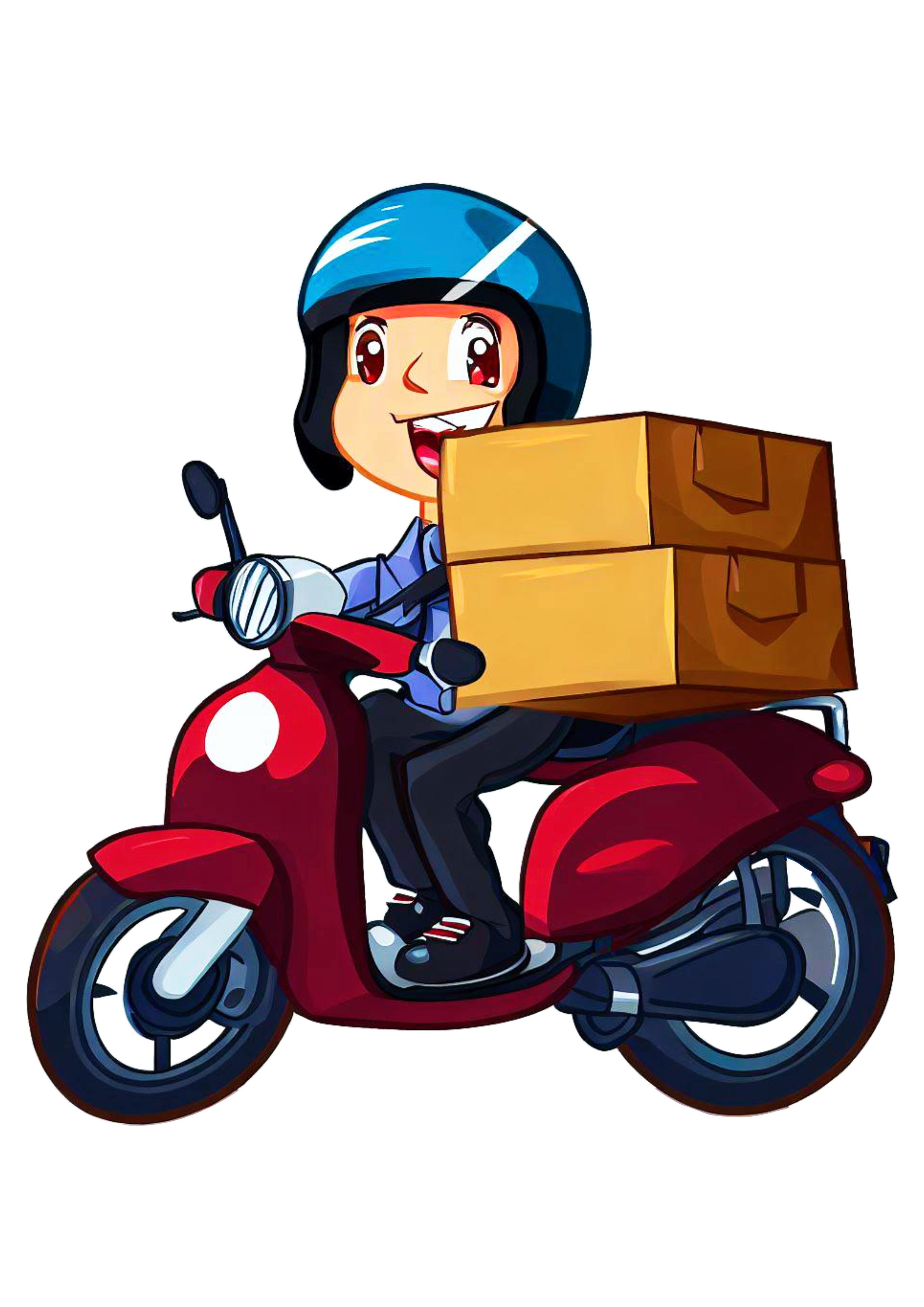 Motoqueiro entregador delivery desenho ilustração imagem sem fundo png