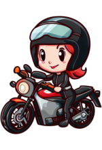 uma motocicleta com um desenho de menina 7539769 Vetor no Vecteezy