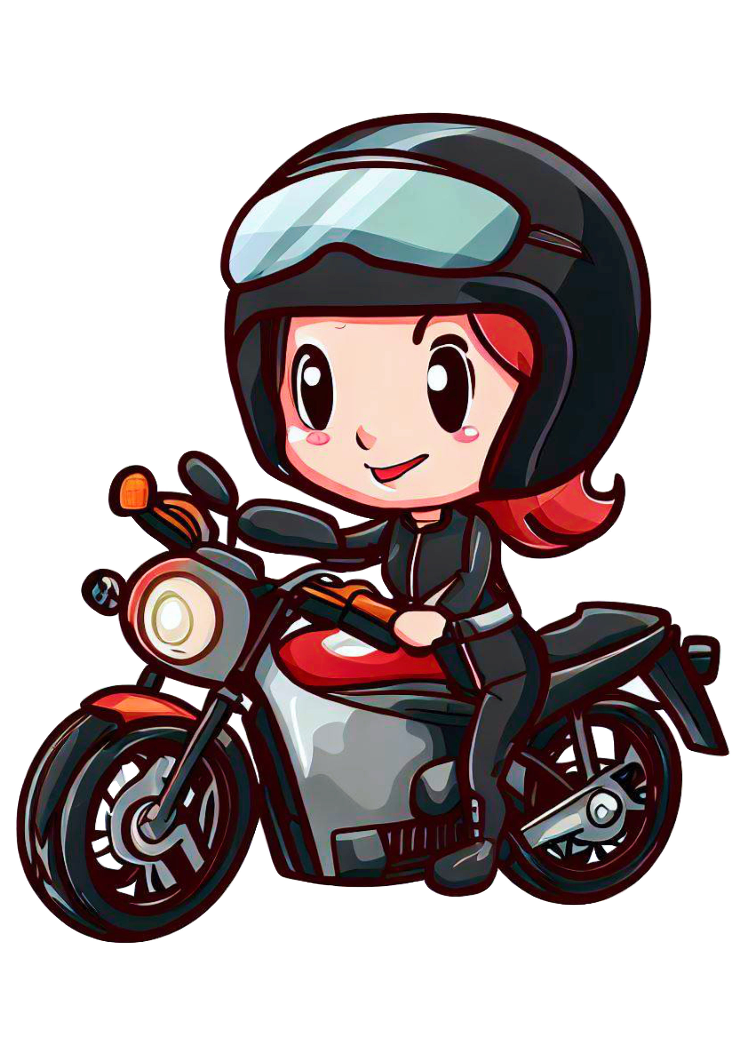 Motogirl menina motoqueira desenho animado png