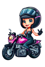 uma motocicleta com um desenho de menina 7539769 Vetor no Vecteezy