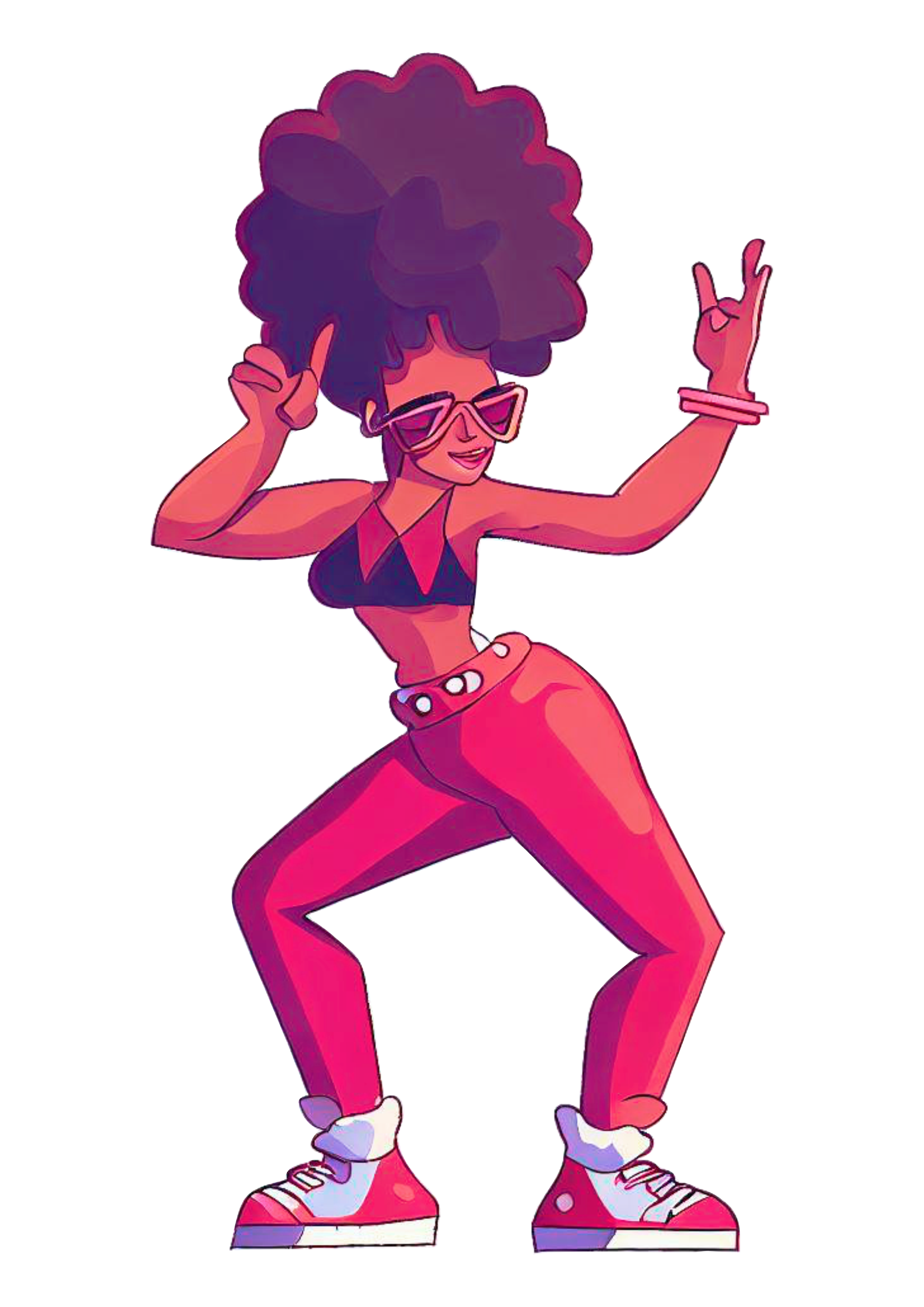 Mulher negra dançando ilustração colorida desenho simples aula de dança png