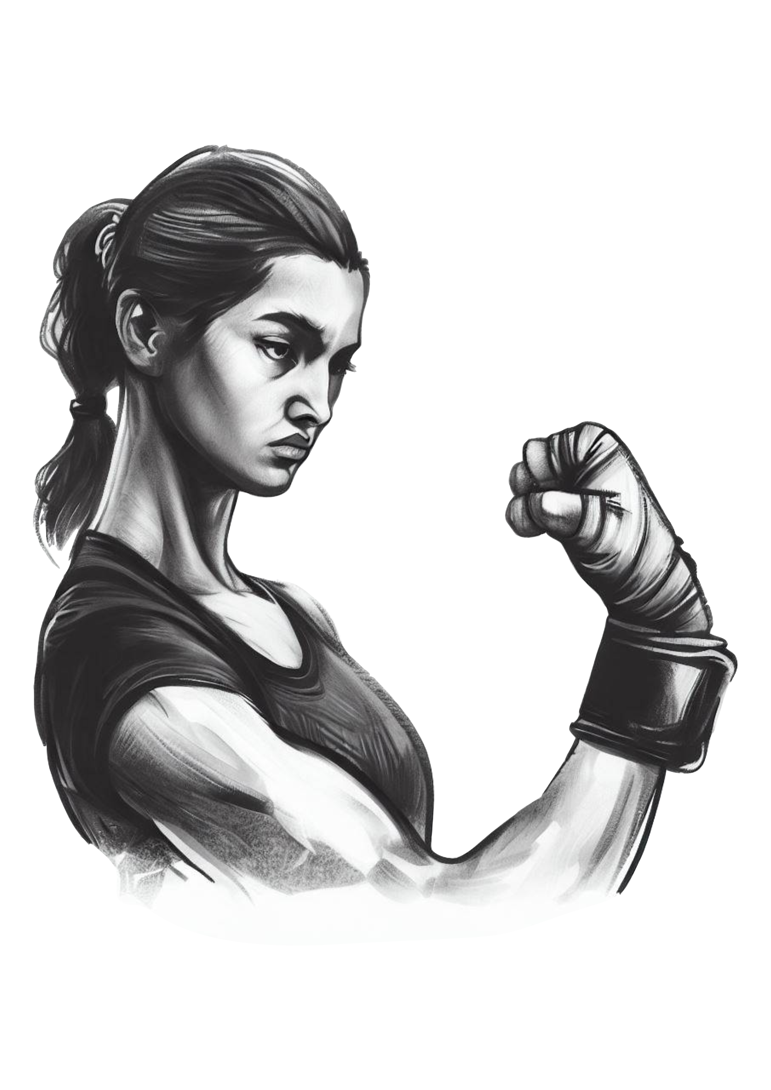 Mulher lutadora ilustração desenho rabiscos artes gráficas fight girl png