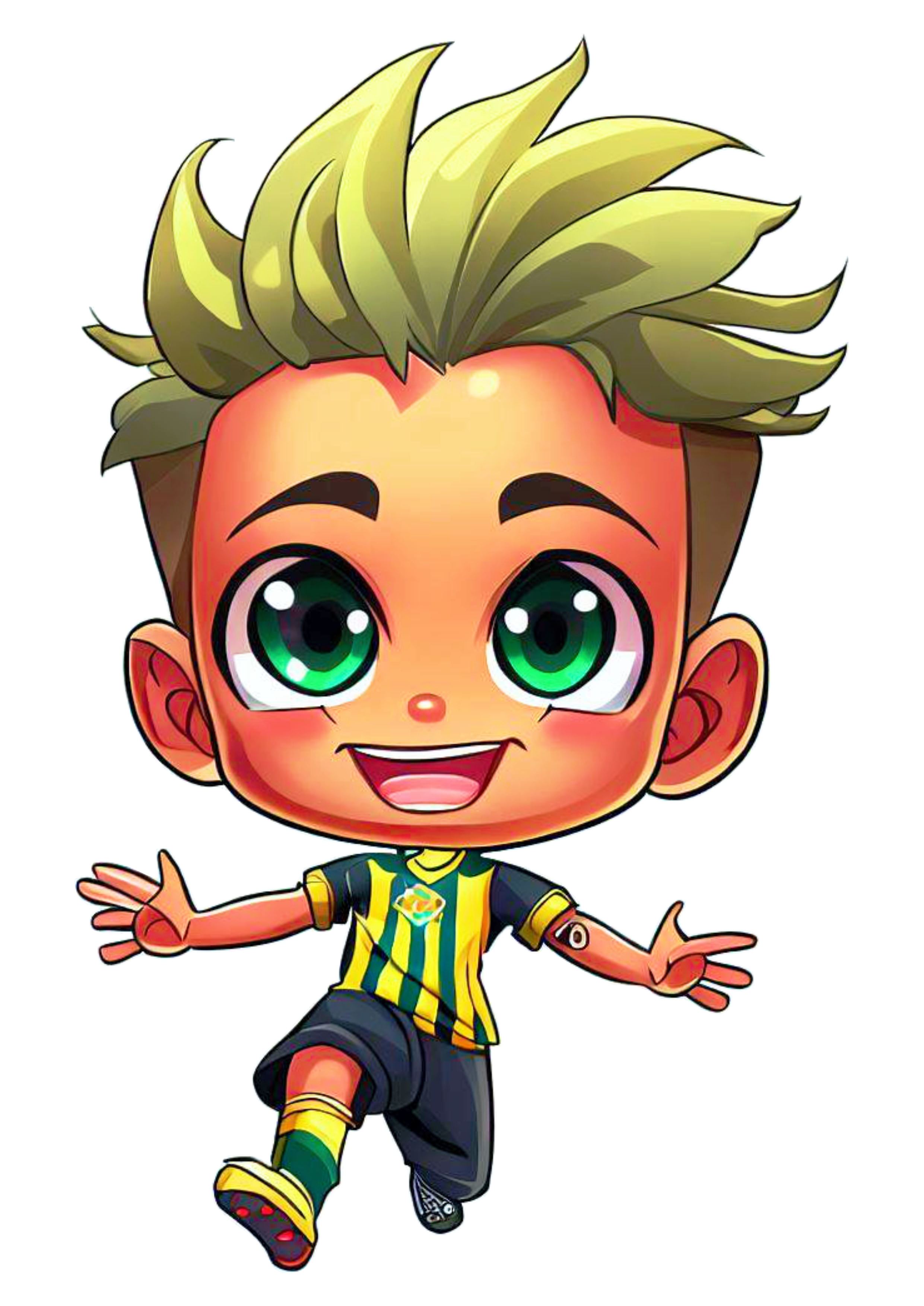 Jogador de futebol desenho animado cute Neymar jr esporte ilustração imagem sem fundo artes gráficas png