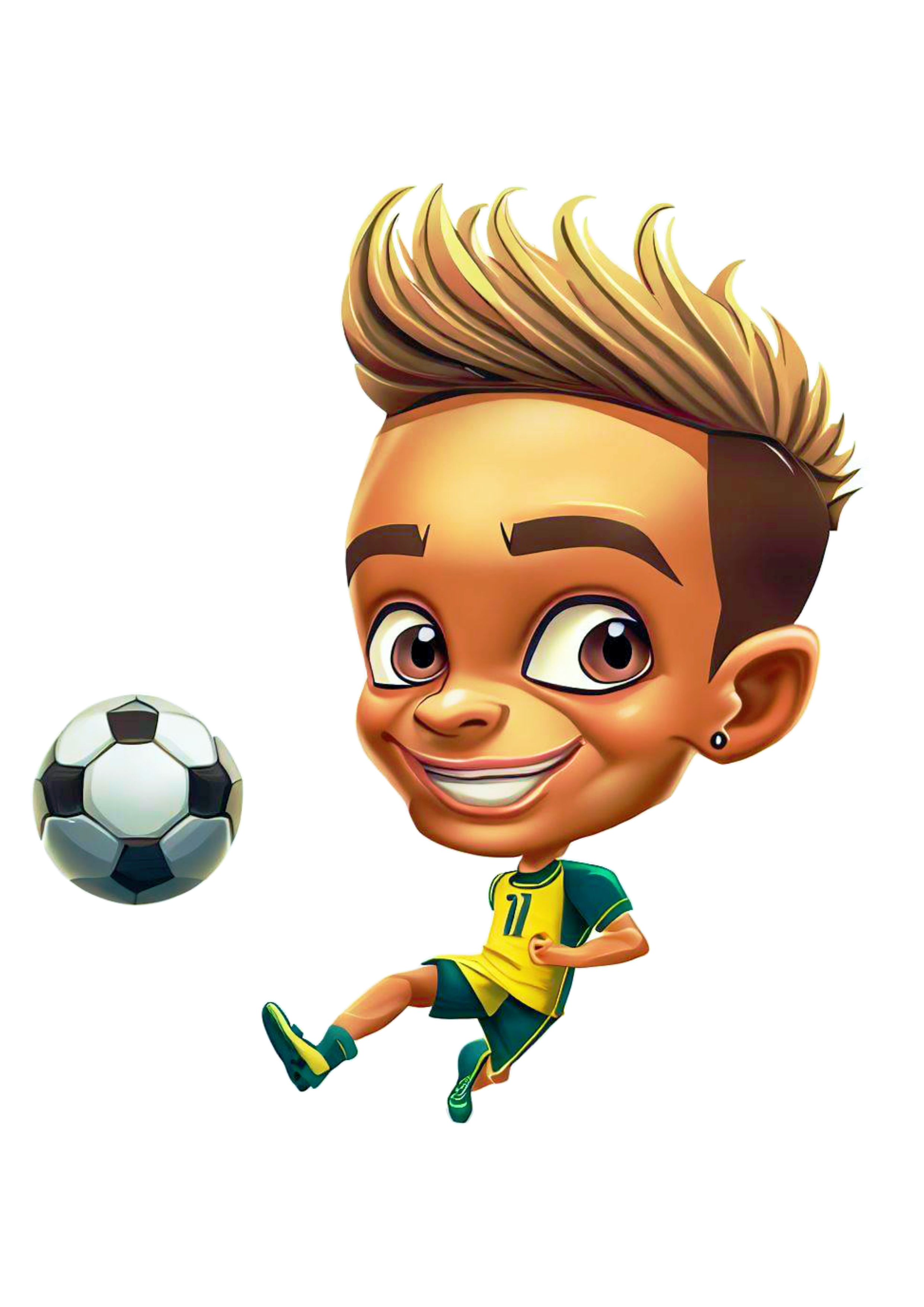Jogador de futebol desenho animado caricatura Neymar jr esporte ilustração imagem sem fundo artes gráficas png