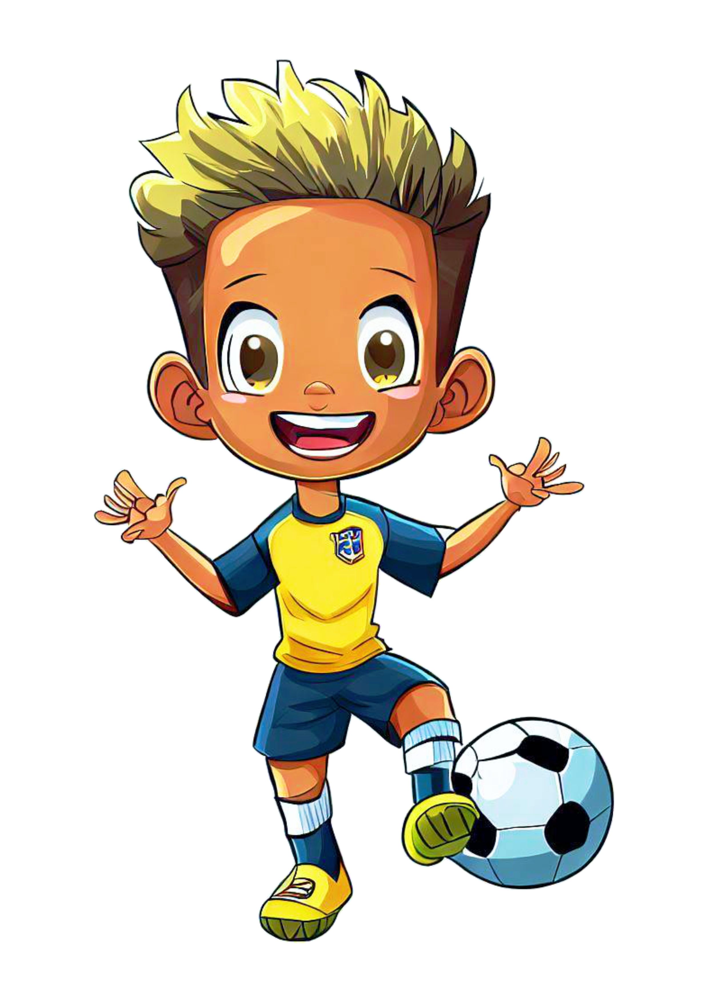Jogador de futebol desenho animado caricatura Neymar jr esporte ilustração imagem sem fundo artes gráficas design png