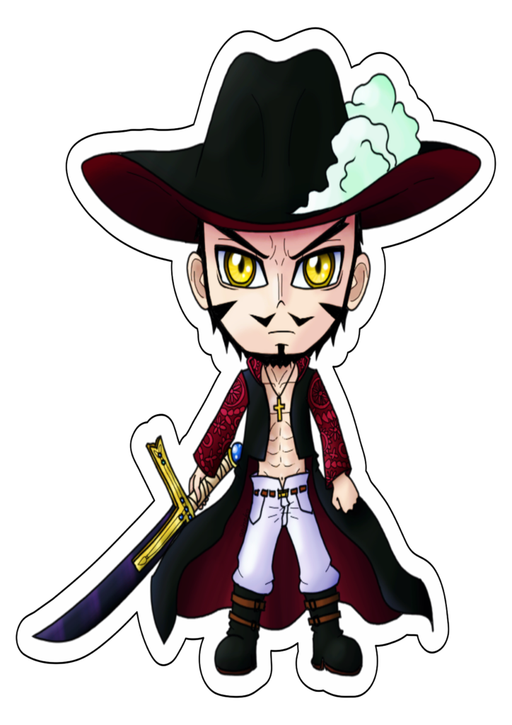 One piece Dracule Mihawk shichibukai anime cute chibi imagem sem fundo espada  olhos de gavião png