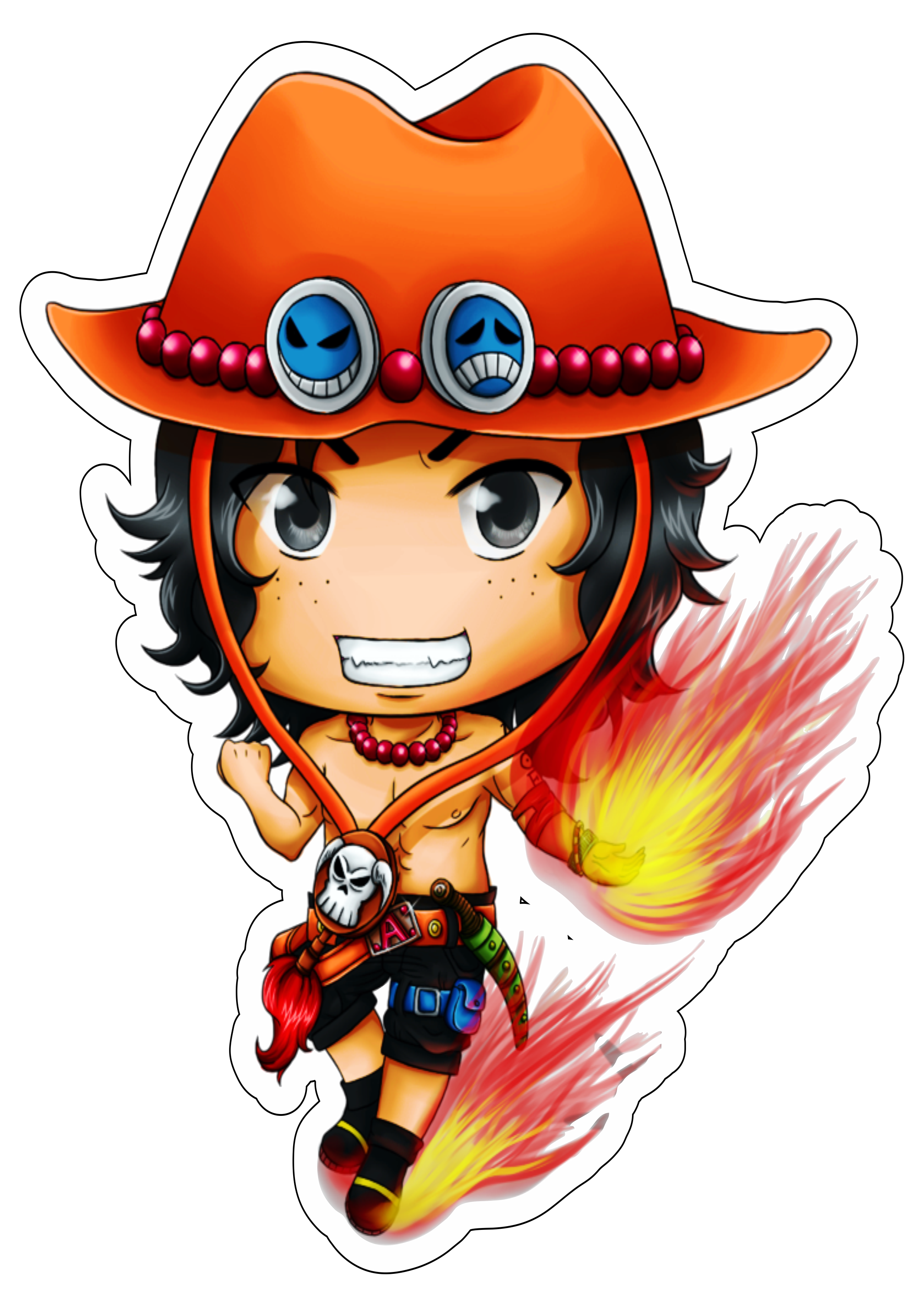 One piece Ace personagem fictício anime cute chibi imagem sem fundo png