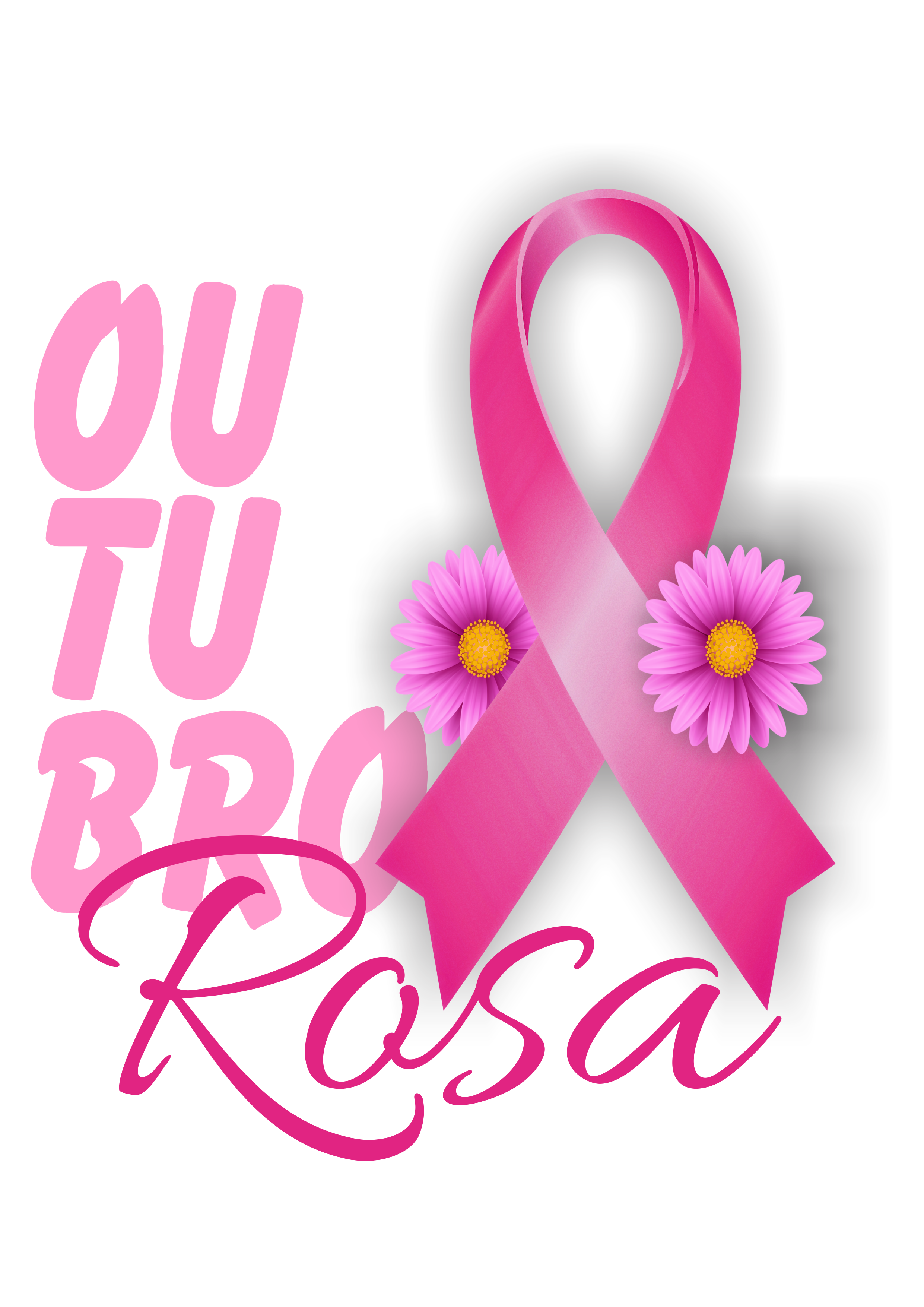 Outubro rosa mês de prevenção ao câncer de mama logo png