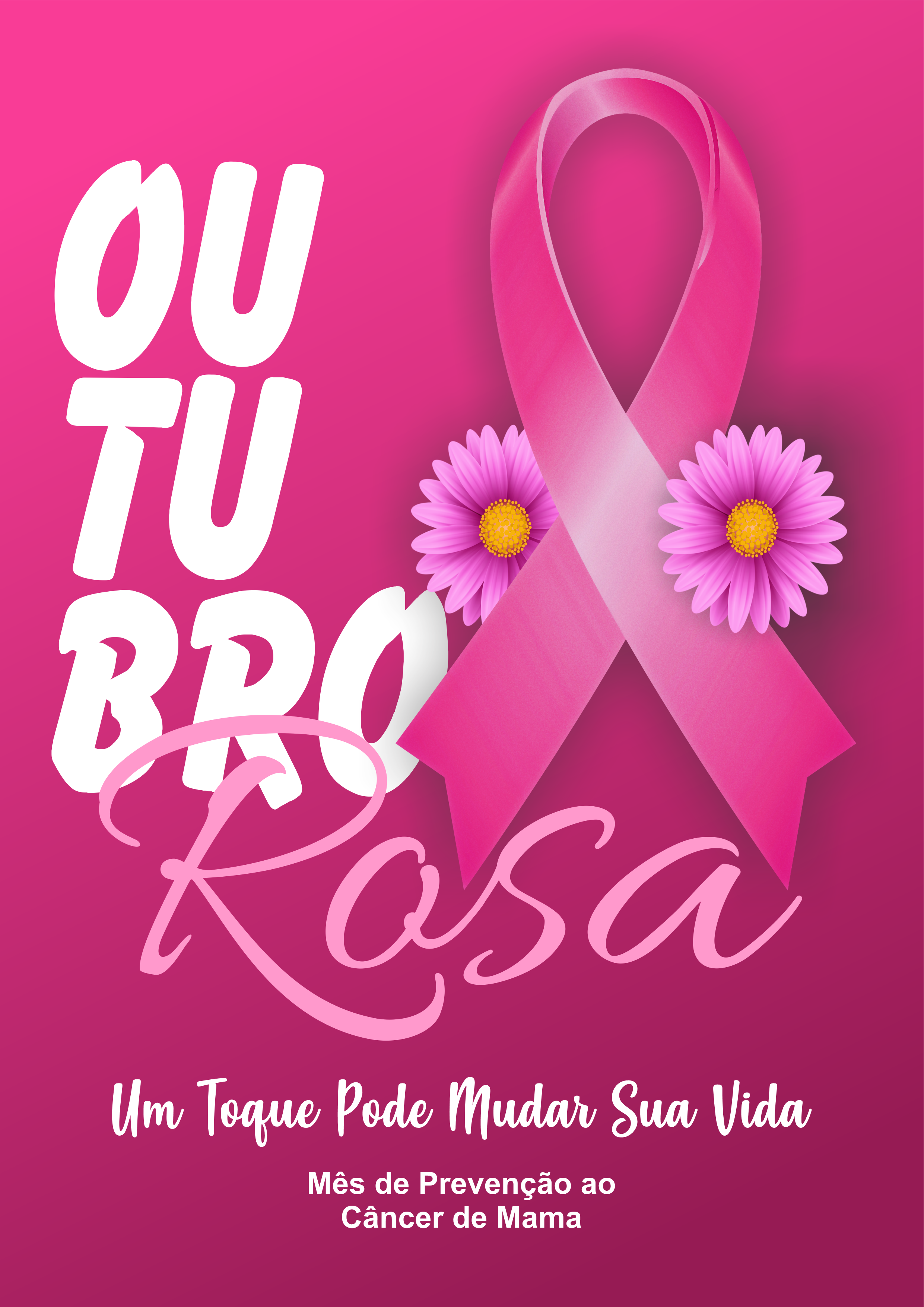 Outubro rosa campanha de prevenção ao câncer de mama banner arte grátis para imprimir png