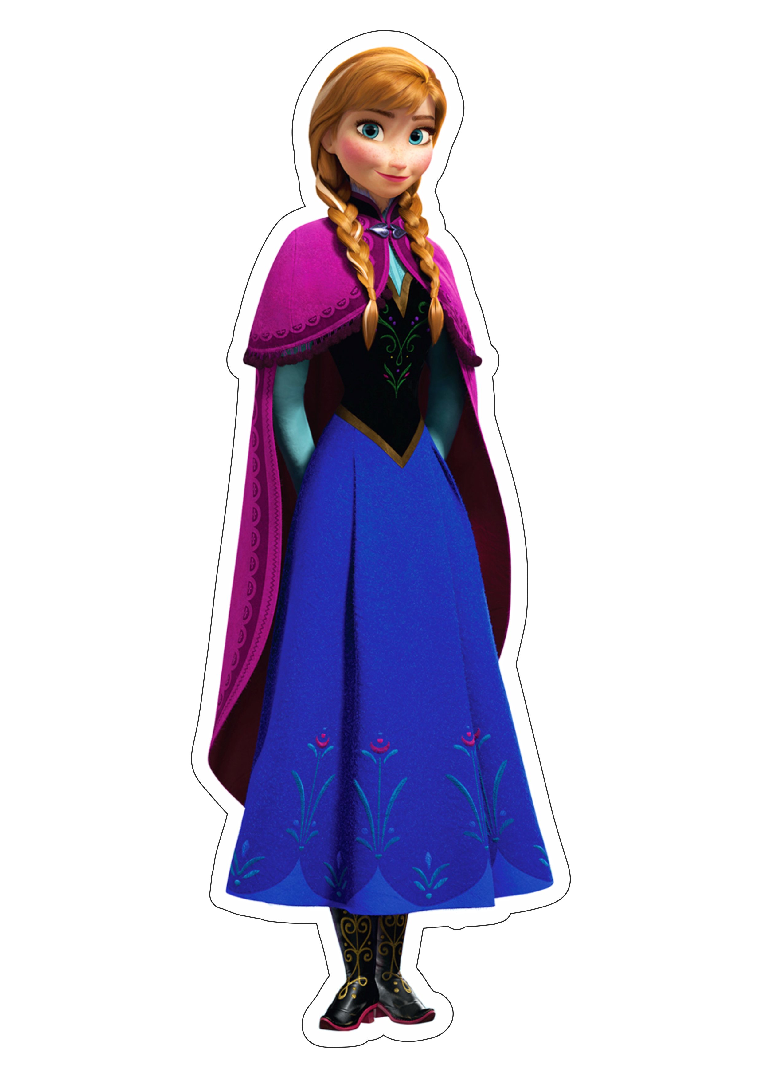 Frozen personagens princesa Anna disney animação infantil streaming imagem sem fundo com contorno design png