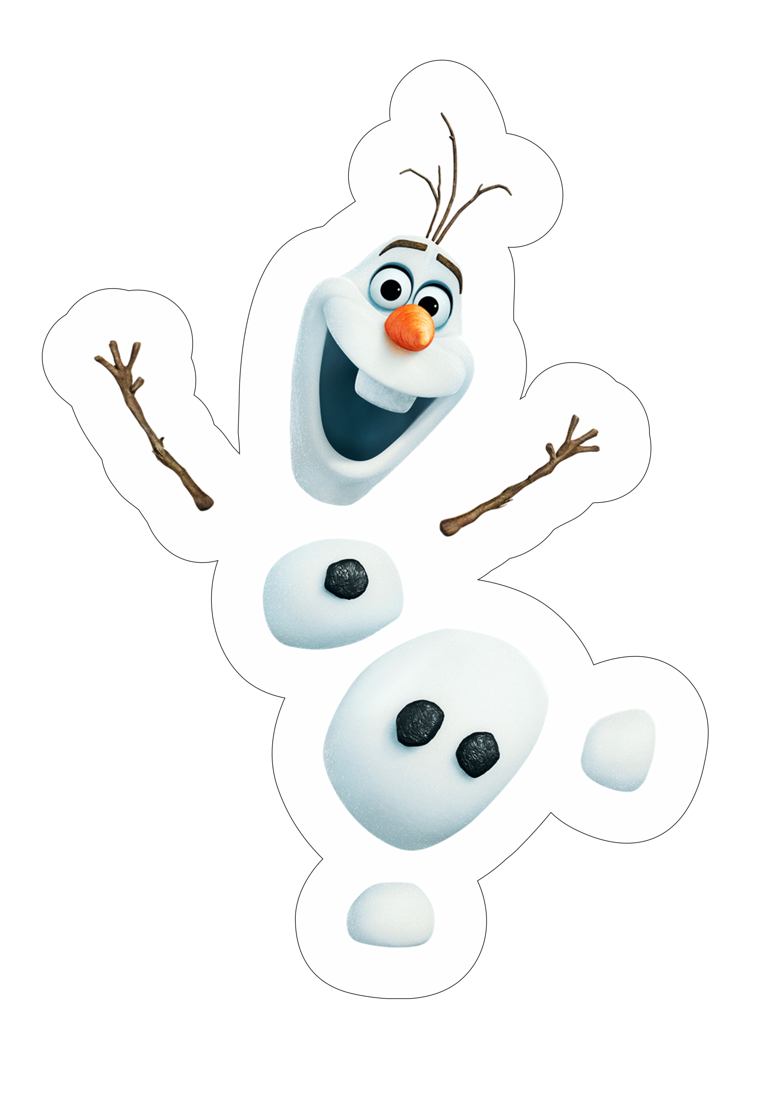 Frozen personagens Olaf bonequinho de neve disney animação infantil streaming imagem sem fundo com contorno design ilustração png