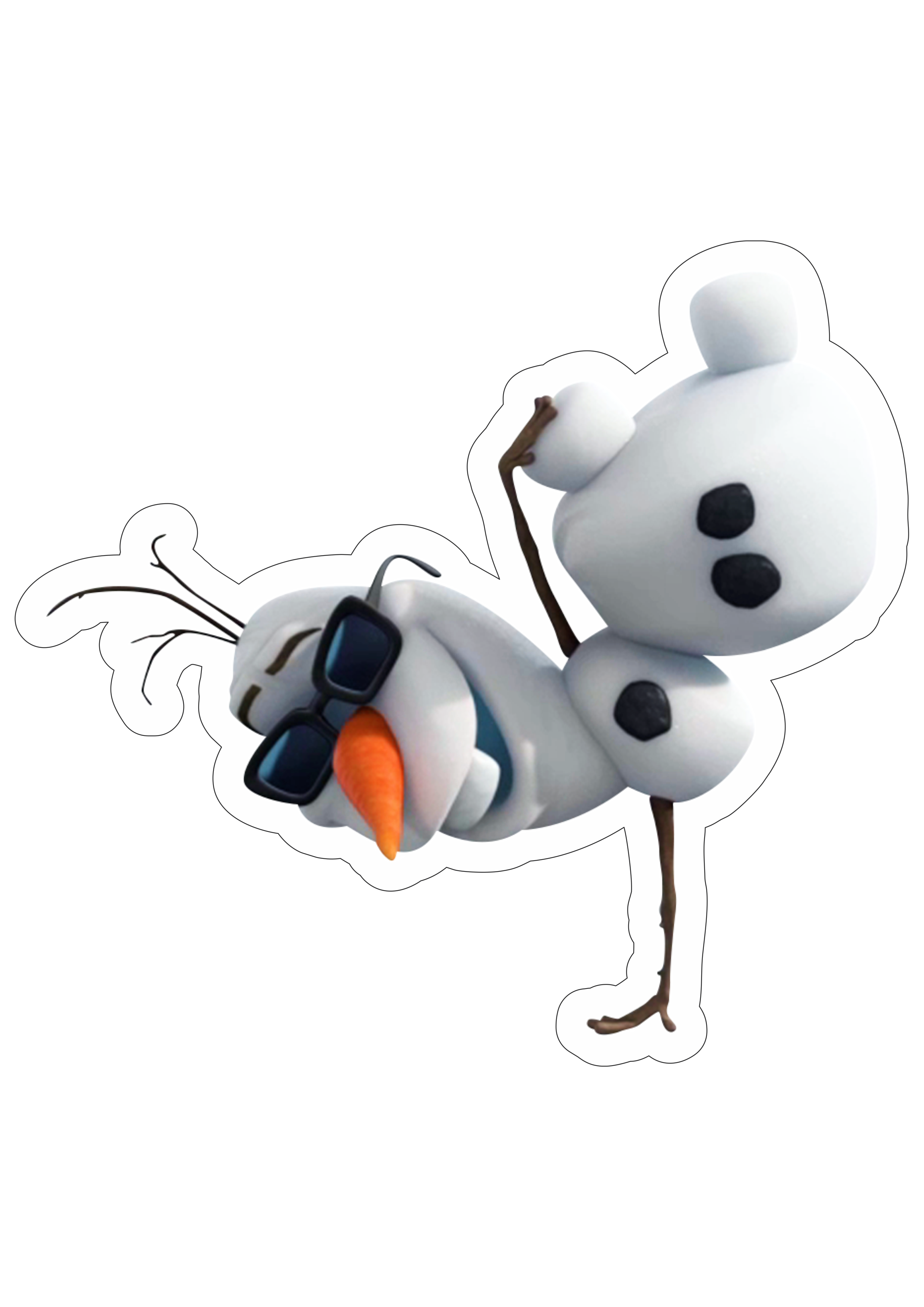 Frozen personagens Olaf de óculos bonequinho de neve disney animação infantil streaming imagem sem fundo com contorno png