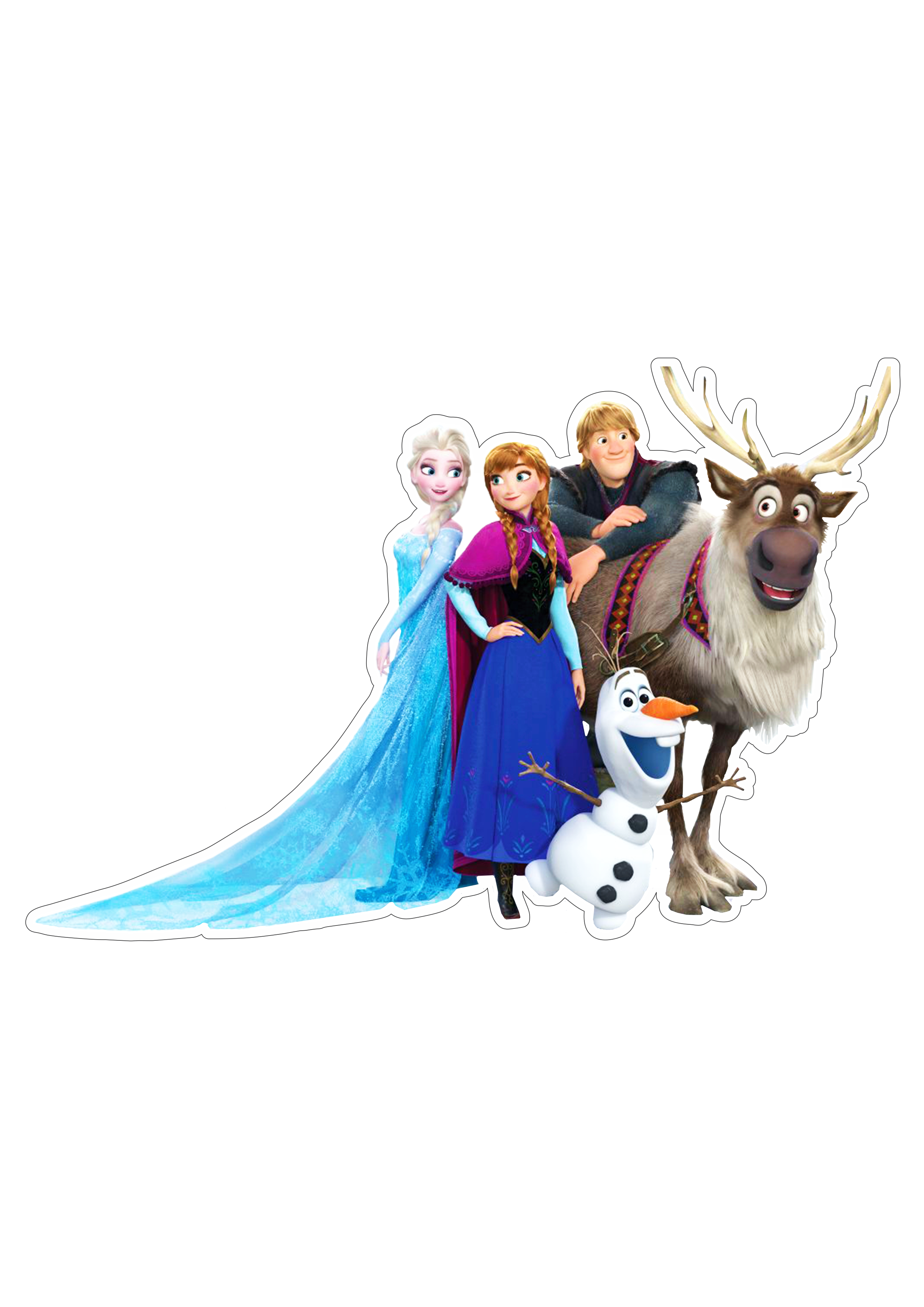 Frozen personagens Elsa Anna Kristoff Olaf e Sven disney animação infantil streaming imagem fundo transparente png