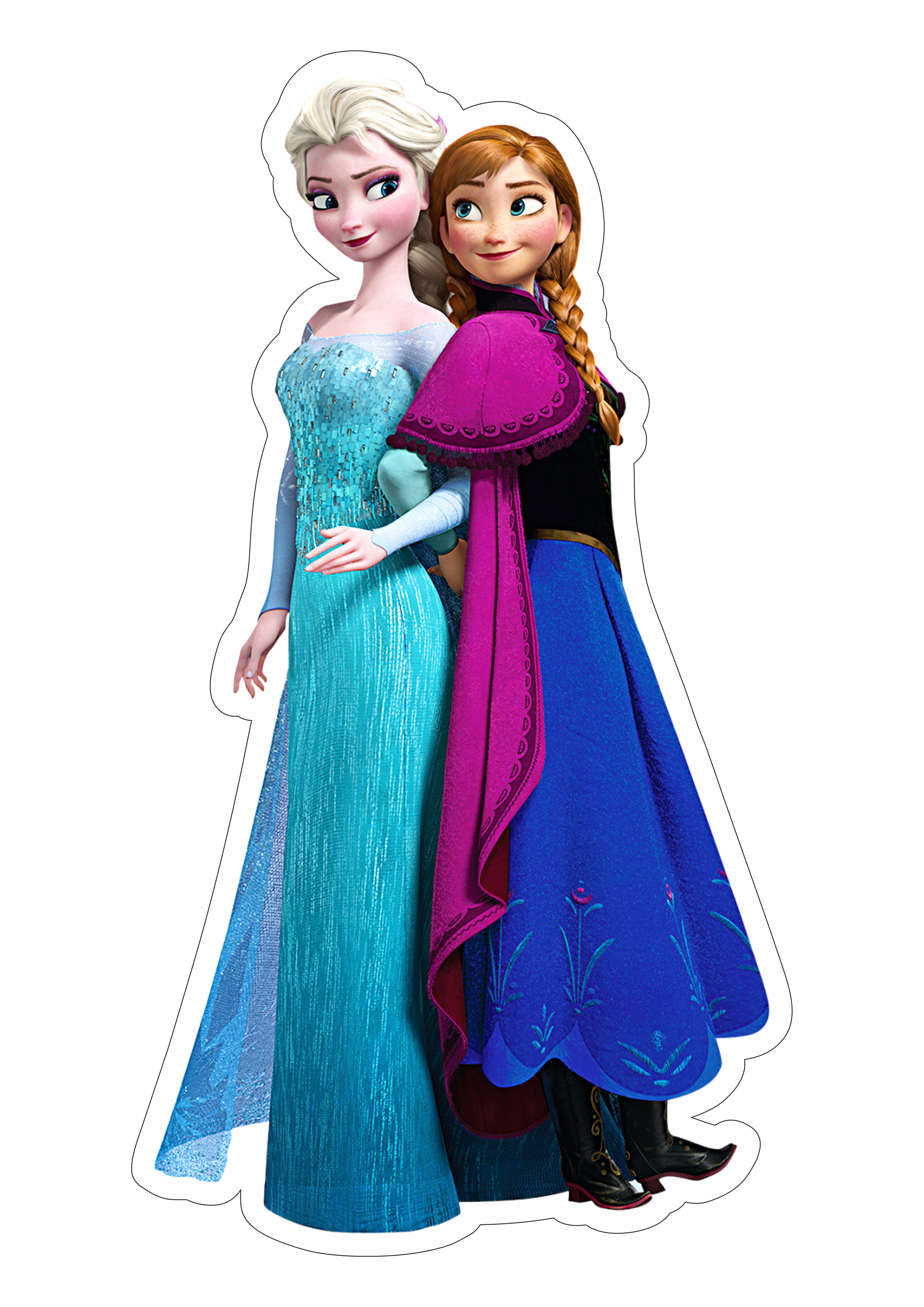 Frozen personagens Rainha Elsa e Princesa Anna animação infantil streaming imagem fundo transparente png