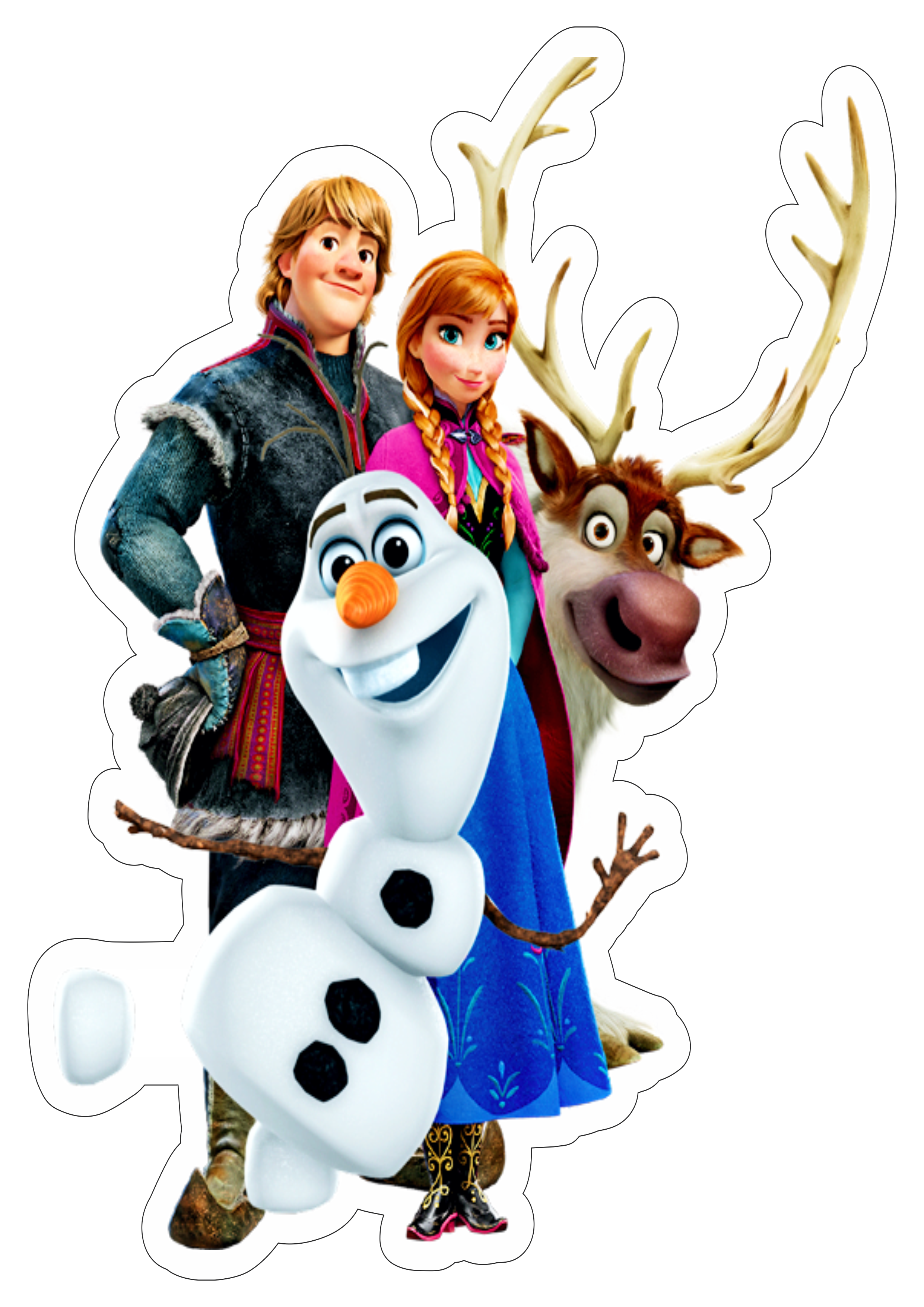 Frozen personagens Anna Kristoff Olaf e Sven disney animação infantil streaming imagem fundo transparente png
