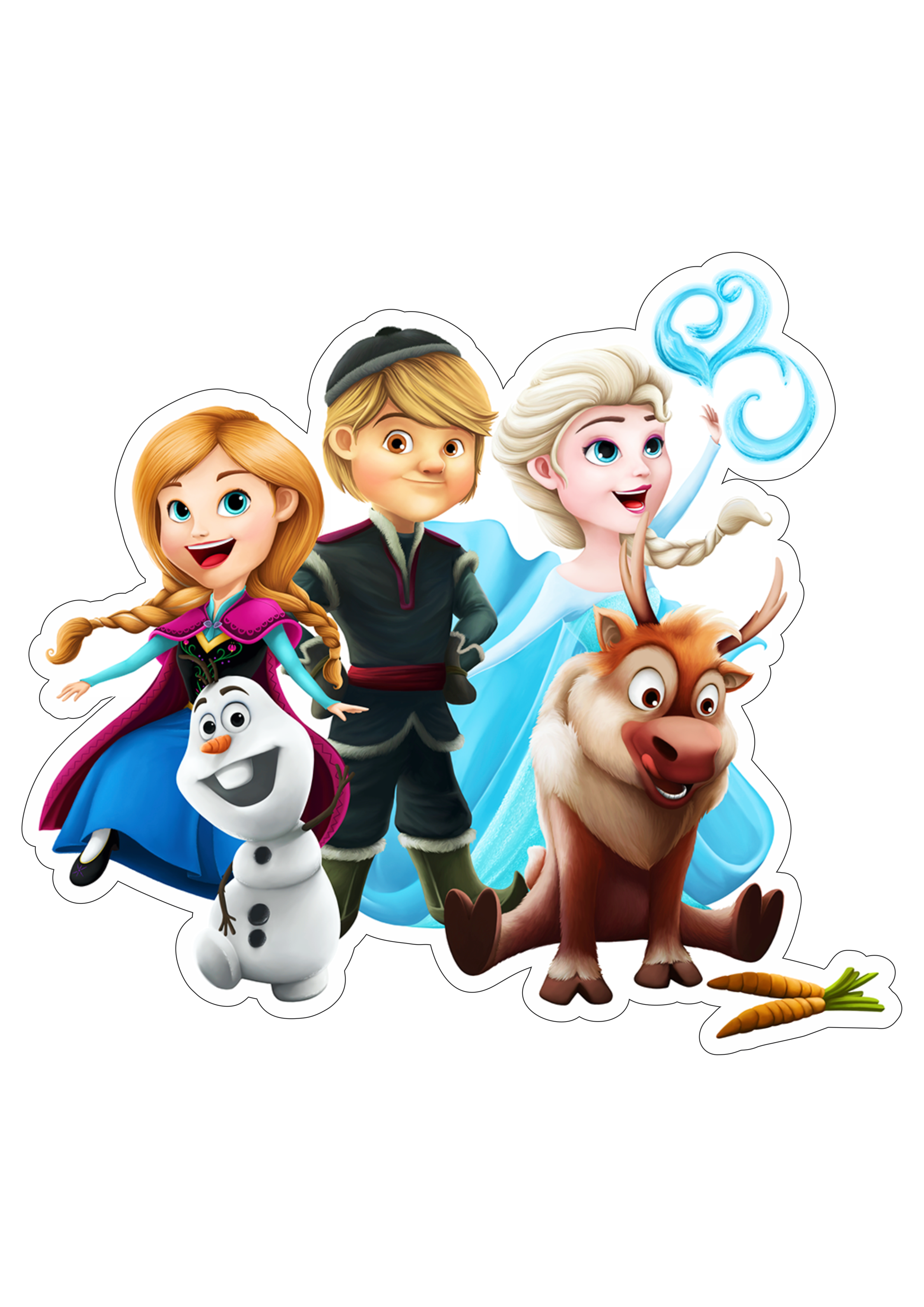 Frozen personagens Elsa Anna Kristoff Sven  Olaf disney animação infantil streaming imagem cute baby desenho png