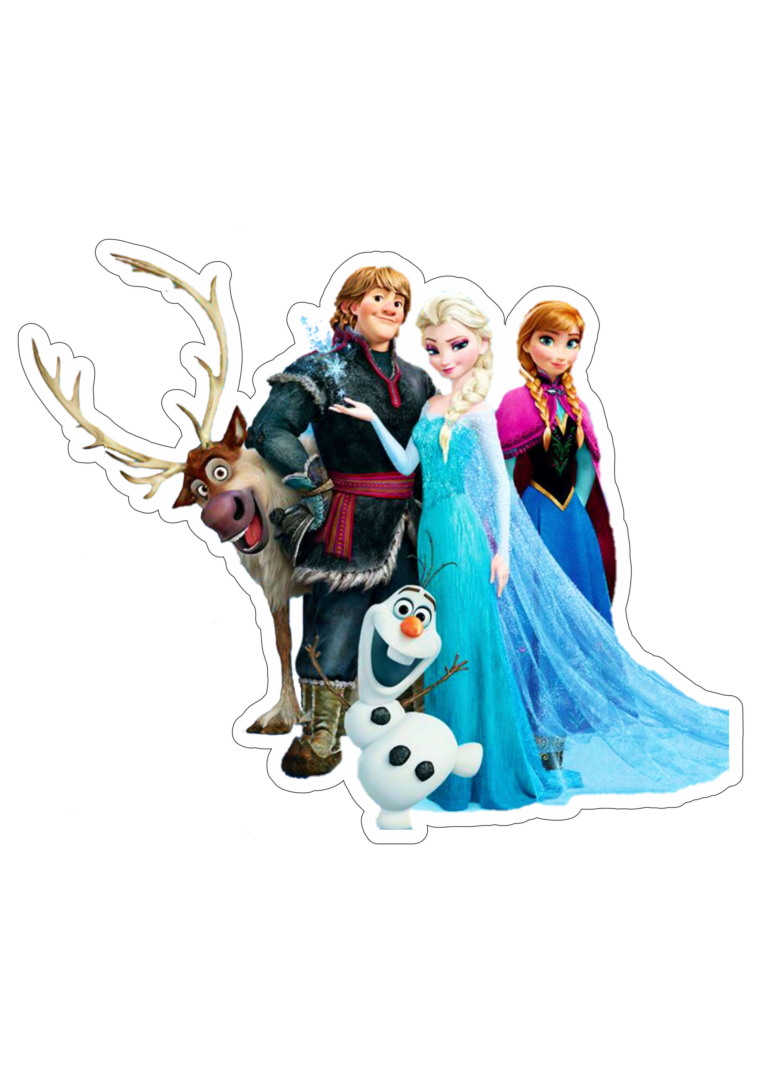 Frozen personagens Elsa Anna Kristoff Sven Olaf disney animação infantil streaming totem decoração de festa png