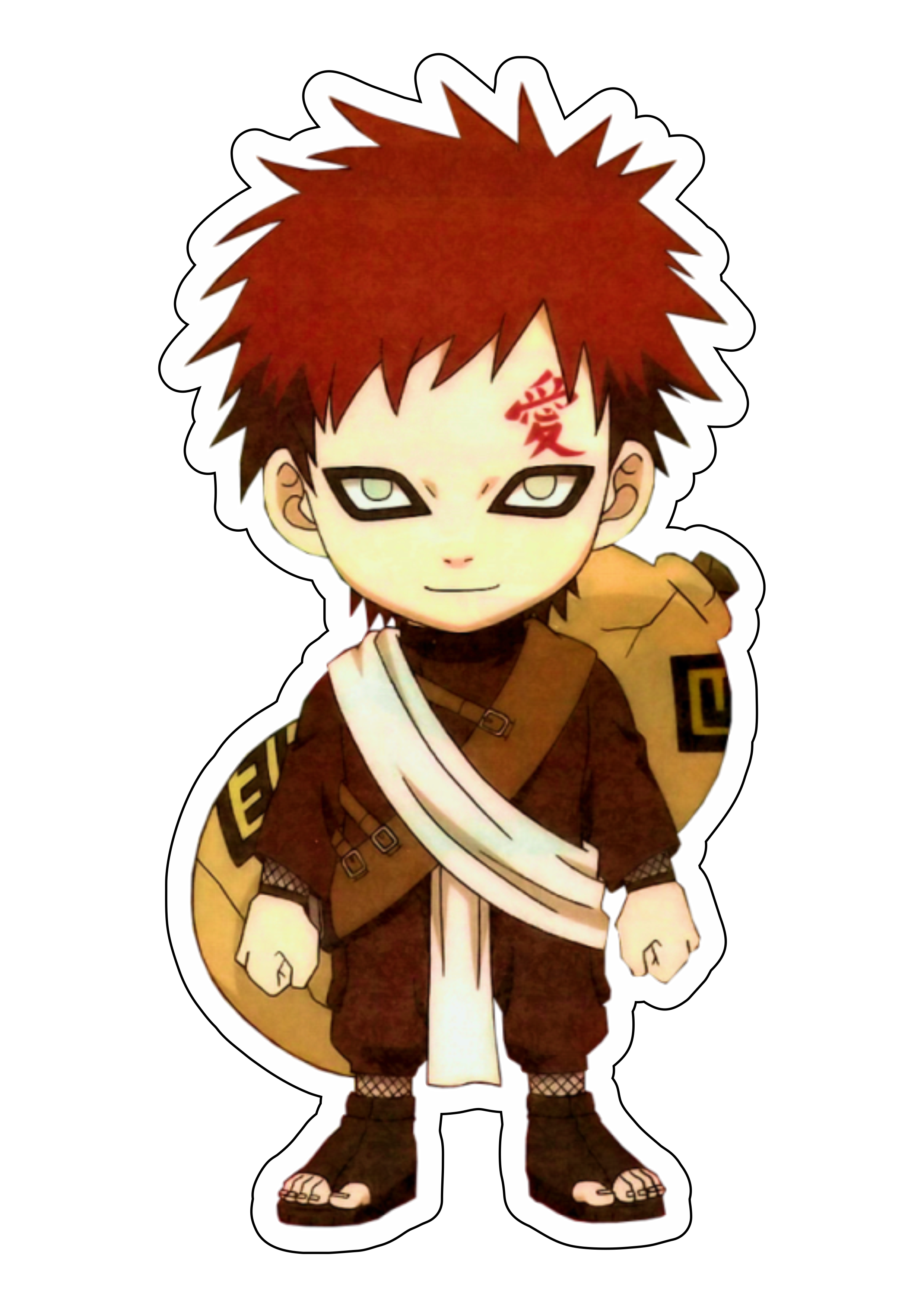 Naruto Shippuden Gaara da areia Kazekage chibi toy cute ilustração artes  gráficas desenho fofinho pack de imagens design png