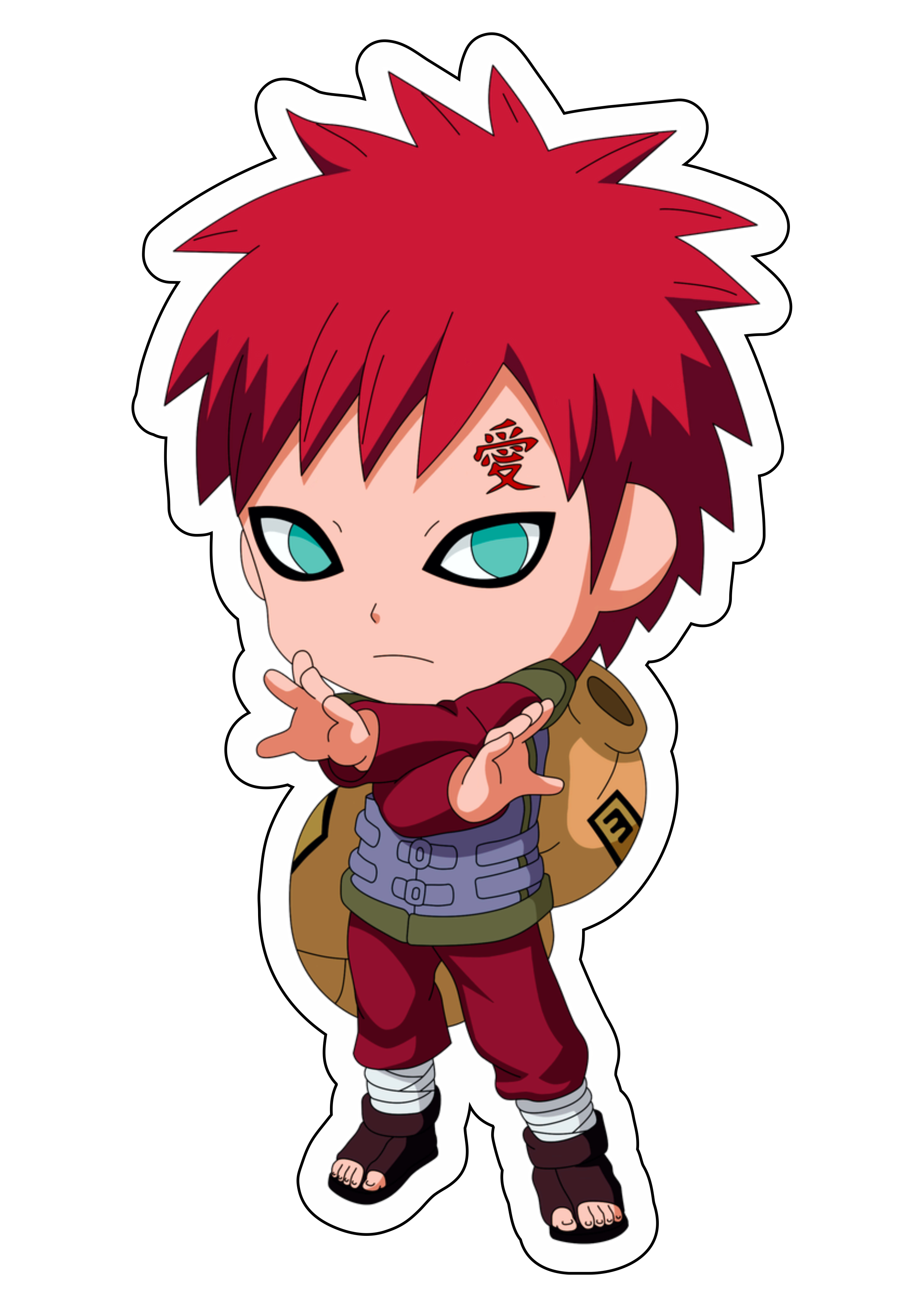 Naruto Shippuden Gaara Kazekage chibi toy cute artes gráficas desenho  simples anime japonês png