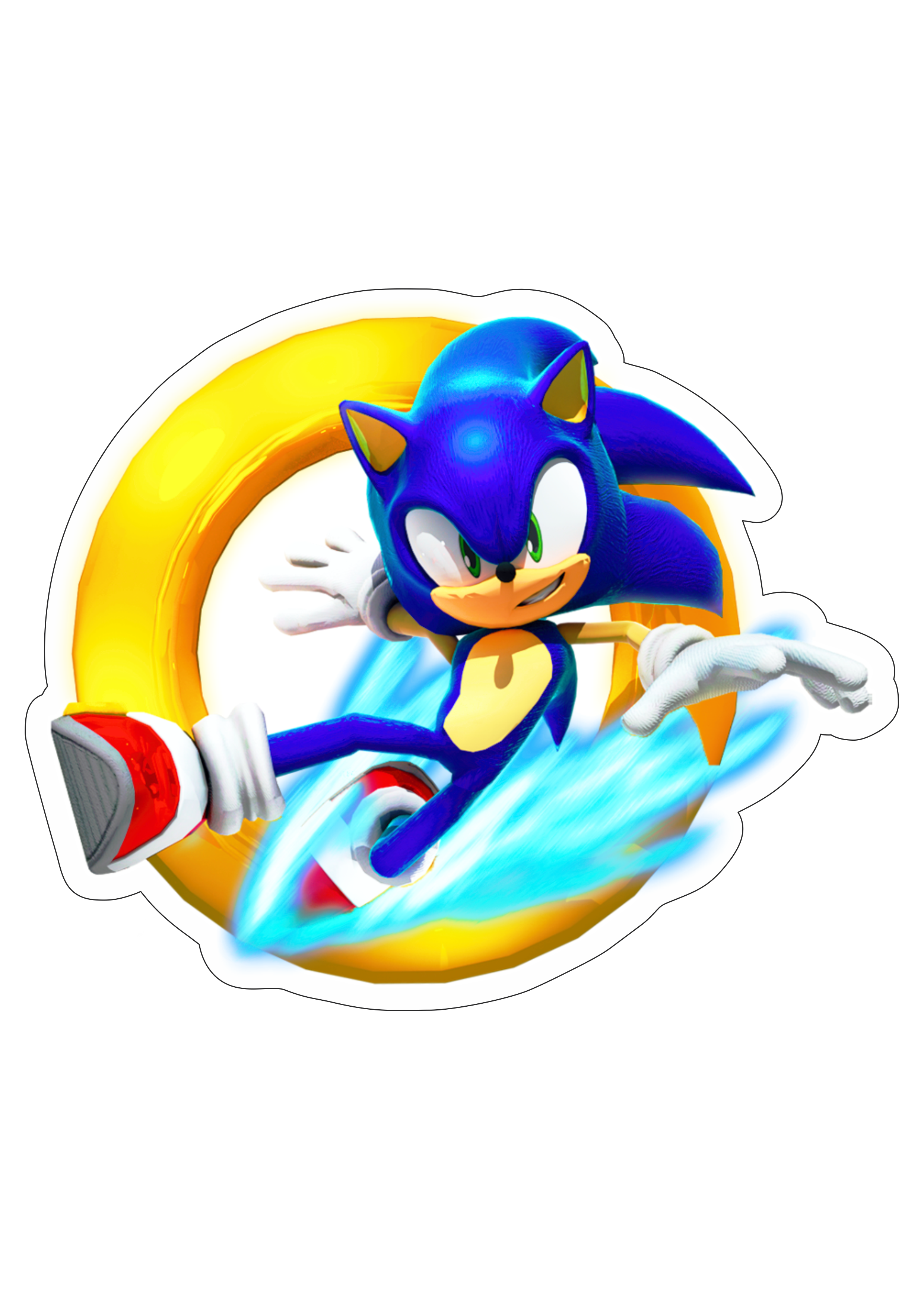 Sonic the hedgehog ouriço personagem de game aventura infantil artes gráficas imagem sem fundo com contorno png