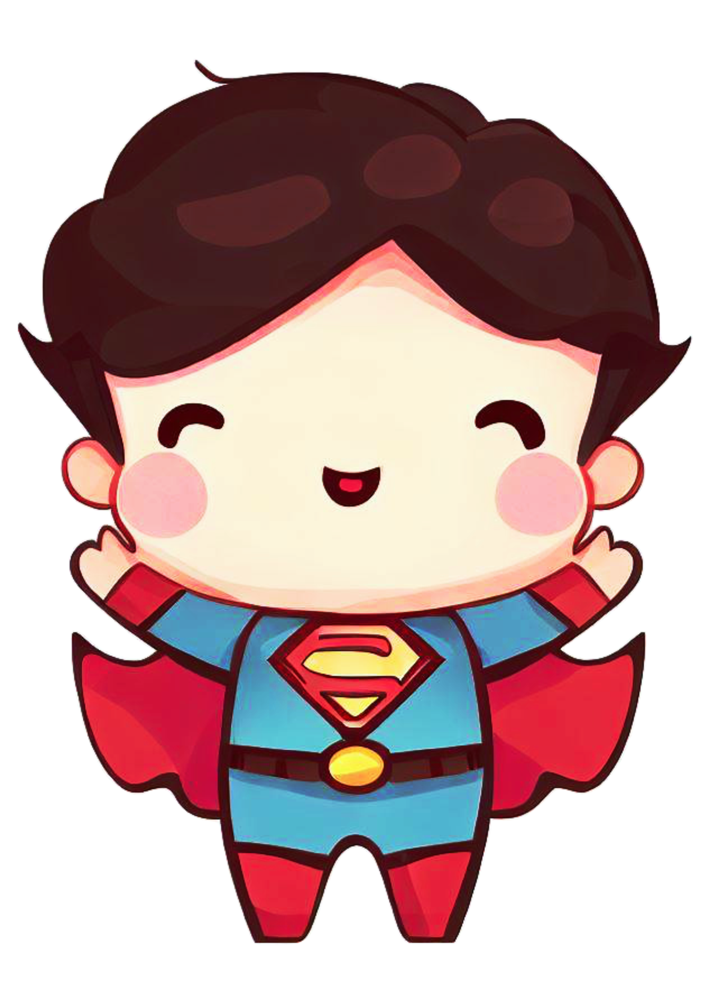 Super homem chibi fofinho cute superman heroi fantasia dc universe ilustração png