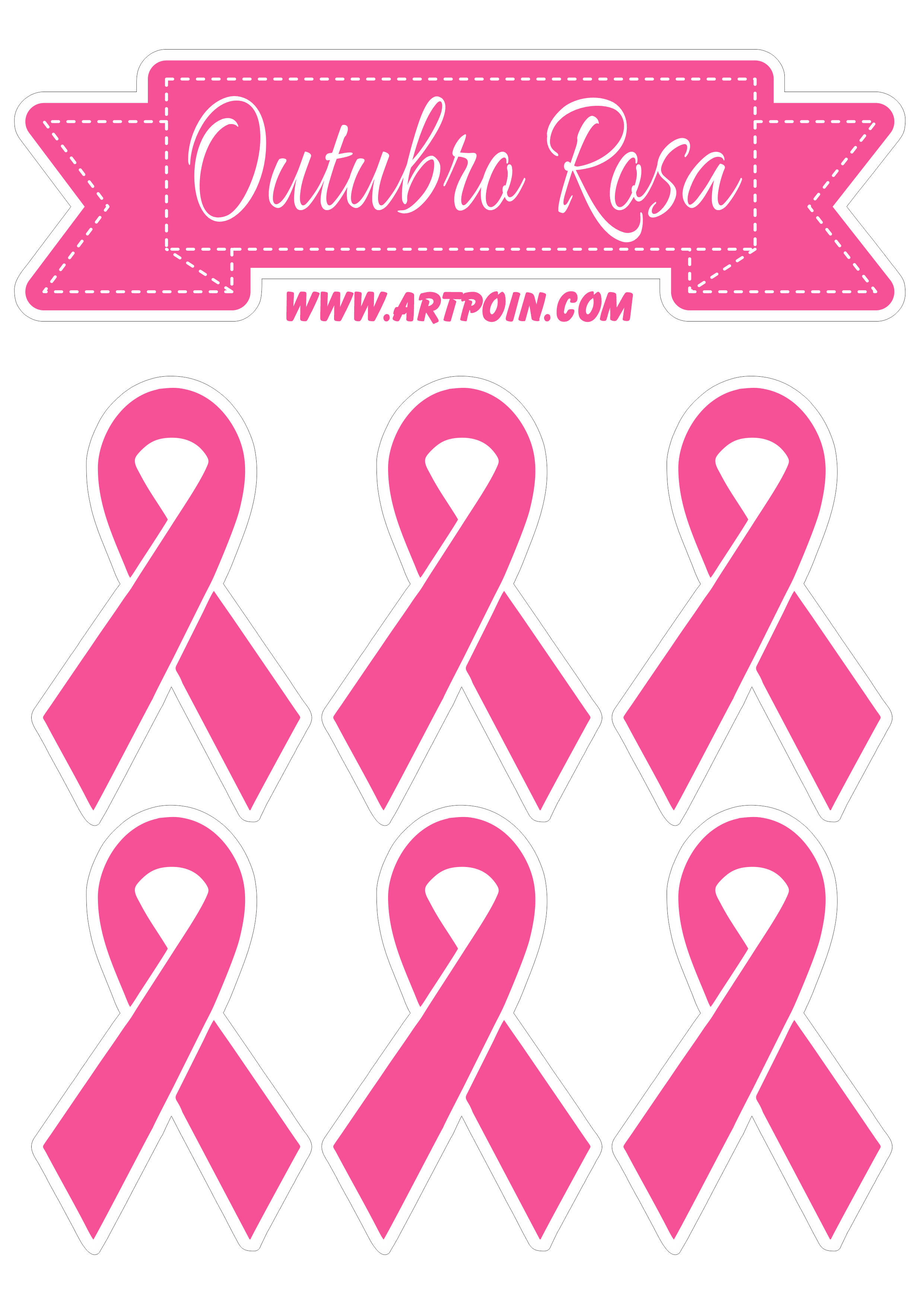 Outubro rosa Mês de prevenção ao câncer de mama decoração png