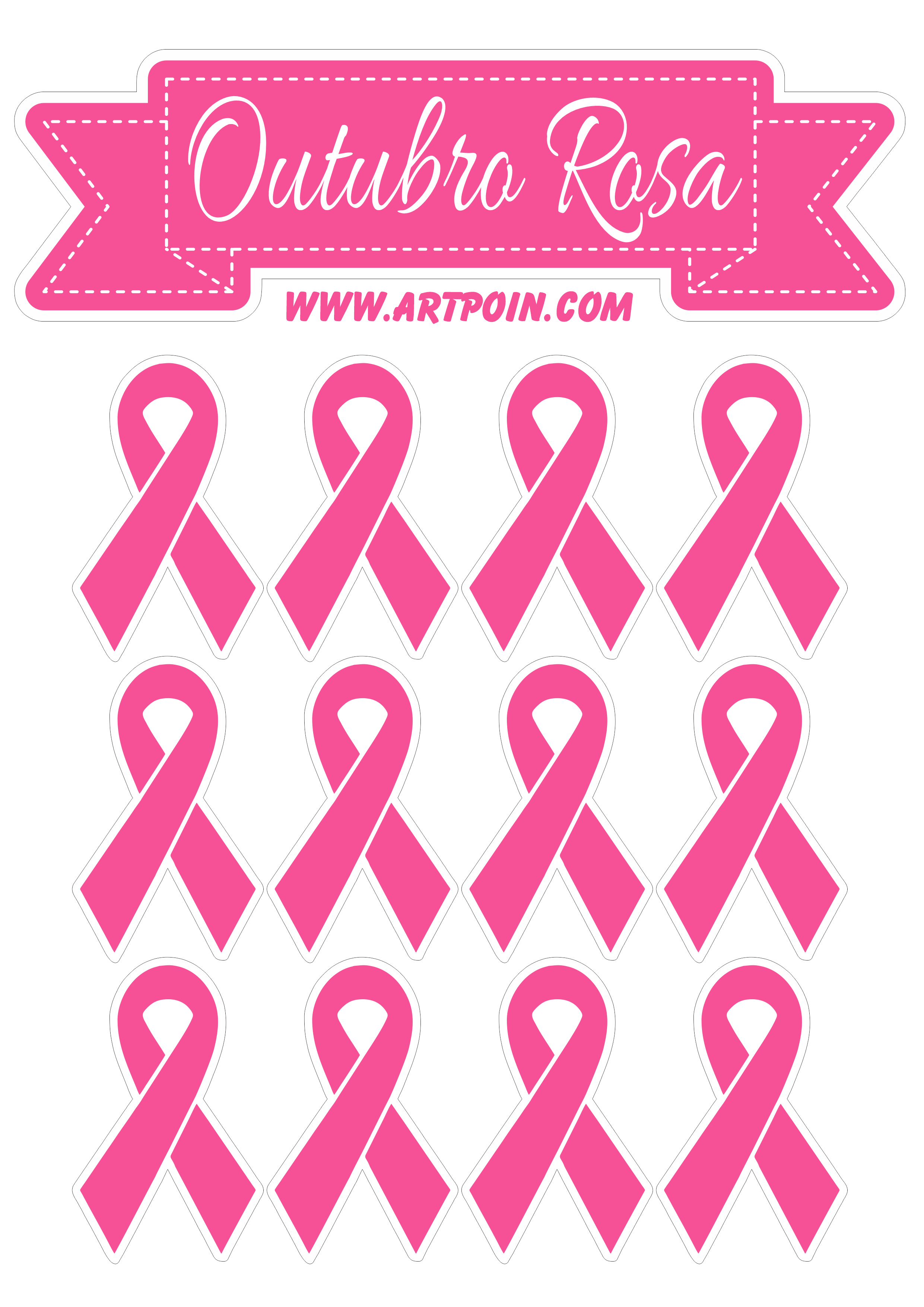 Outubro rosa Mês de prevenção ao câncer de mama decoração artes gráficas png