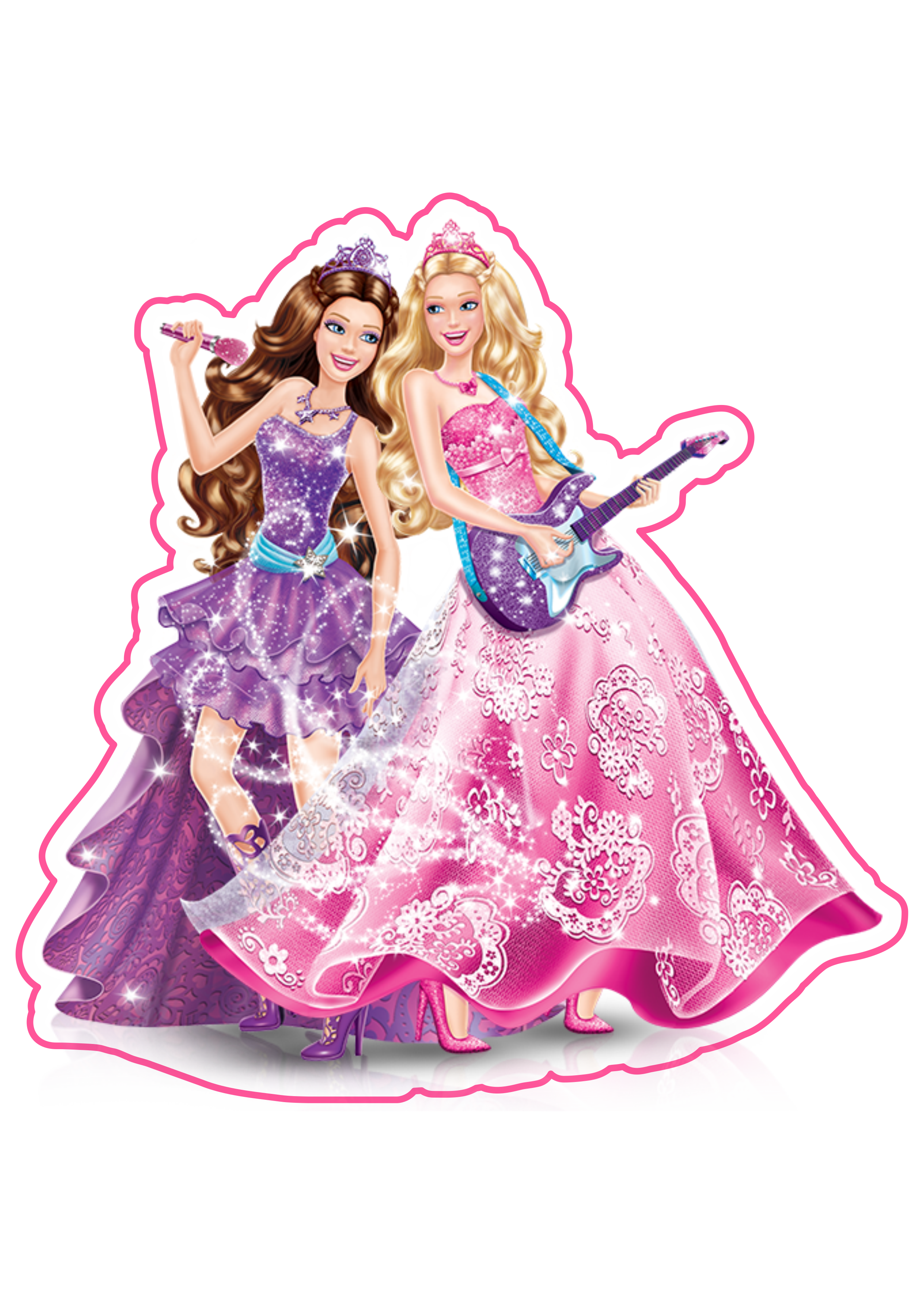 Barbie princesa popstar personagem fictício imagem grátis fundo transparente com contorno png