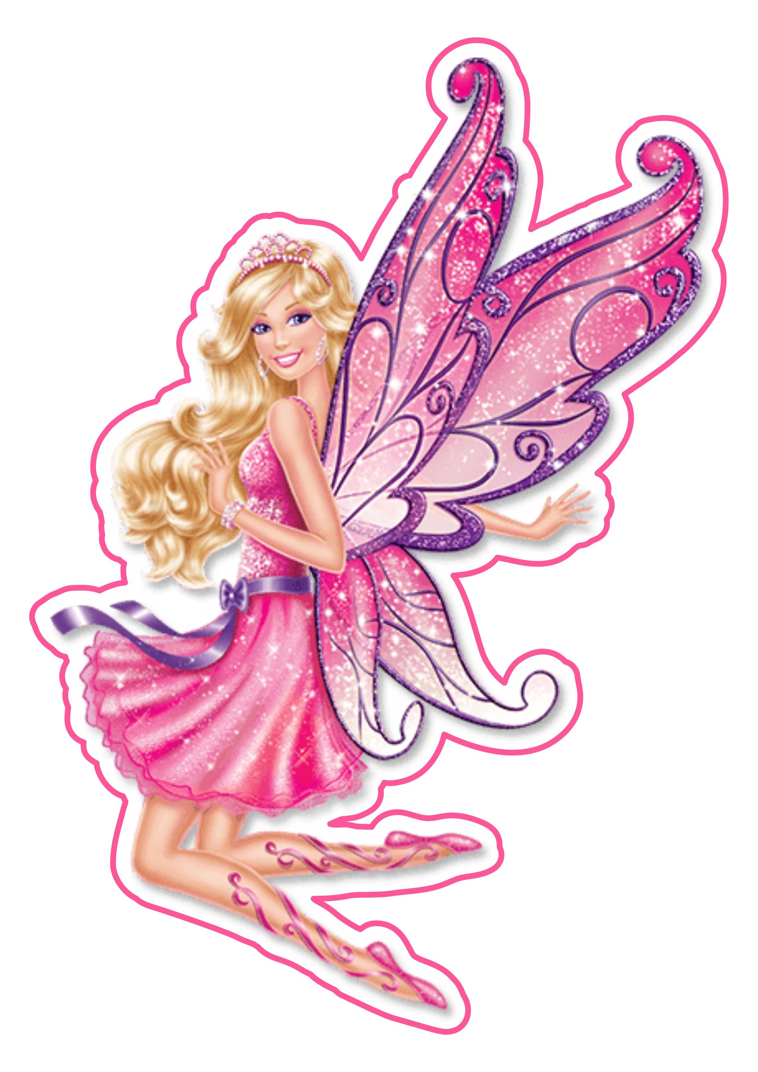 Barbie fadinha princesa personagem fictício imagem grátis fundo transparente com contorno png